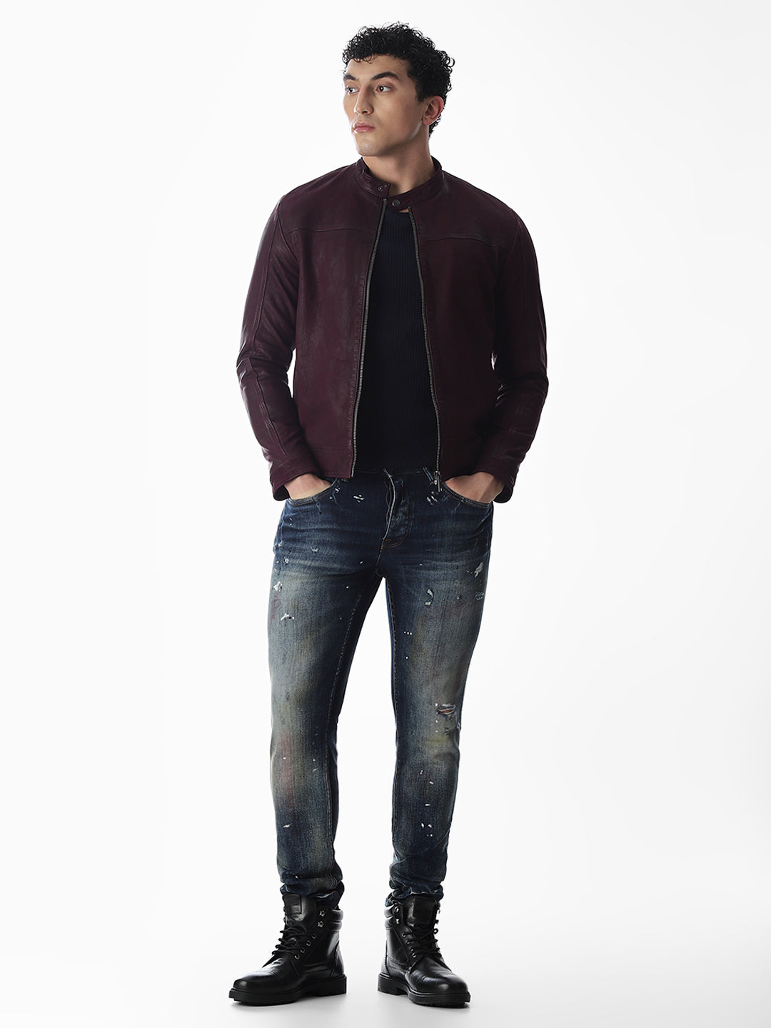 Burgundy Preston Leather Jacket