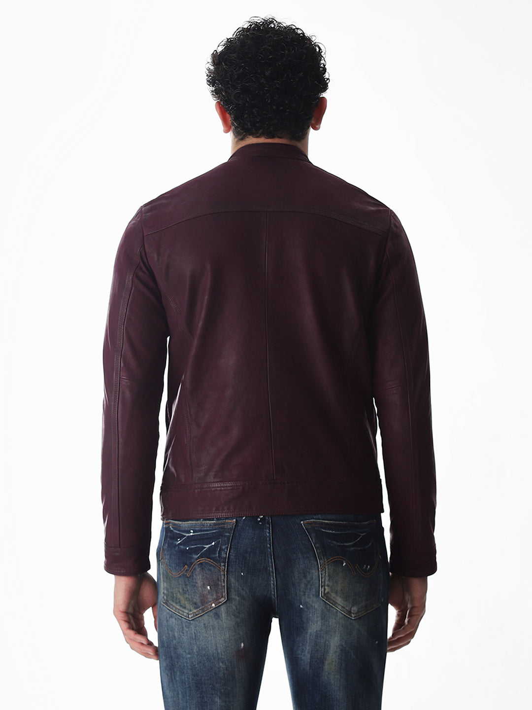 Burgundy Preston Leather Jacket