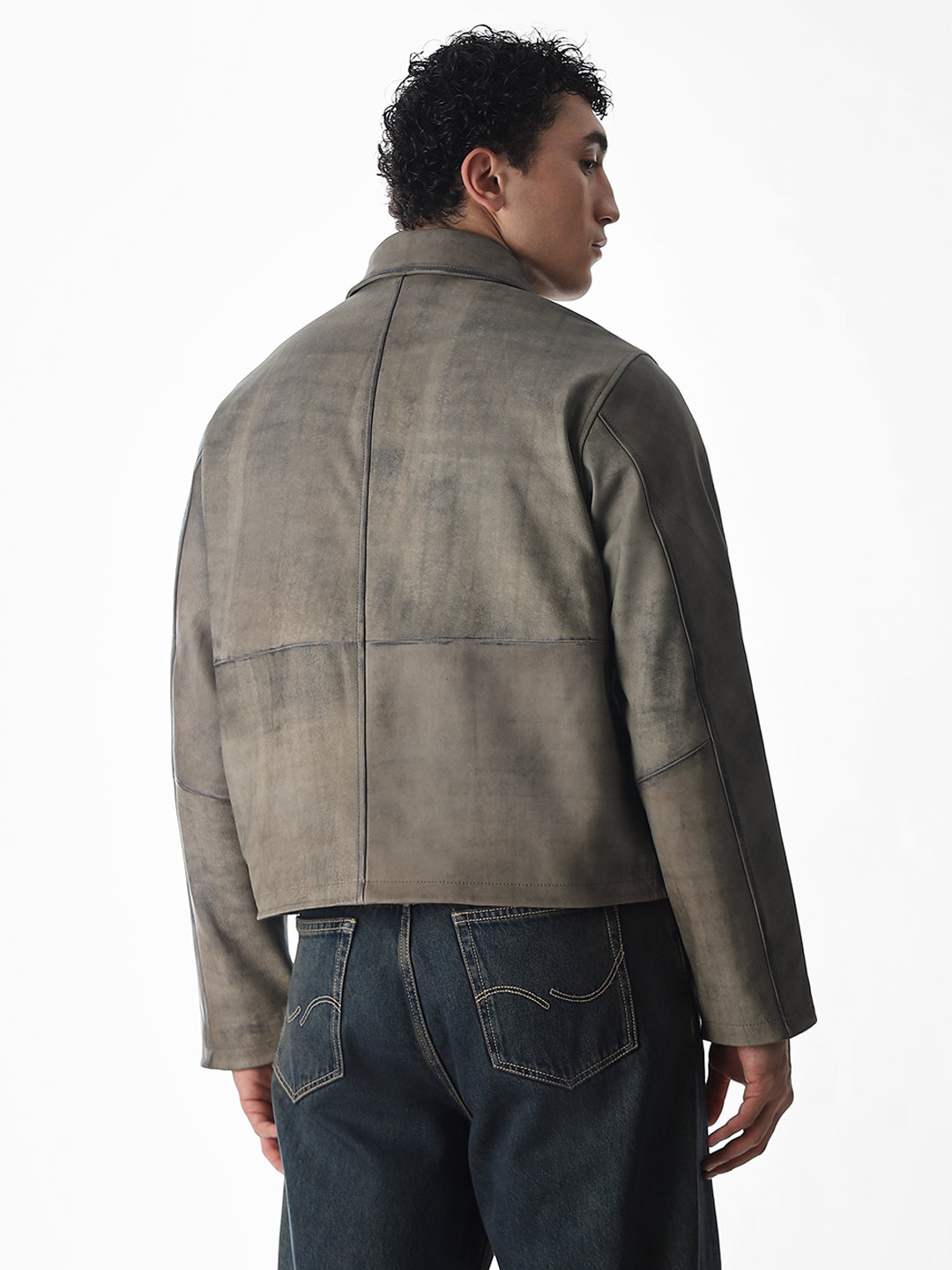Grey Stanley Leather Jacket