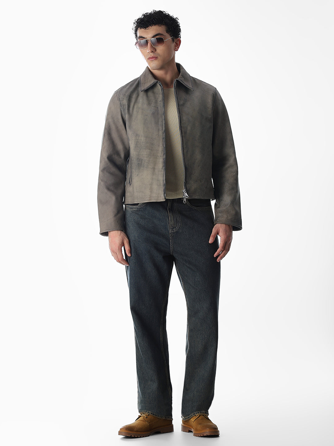 Grey Stanley Leather Jacket