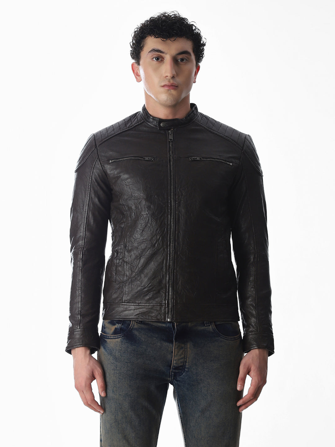 ジャケット・アウター Archive leather Jacket dark wear Dark Brown Premium Leather Jacket