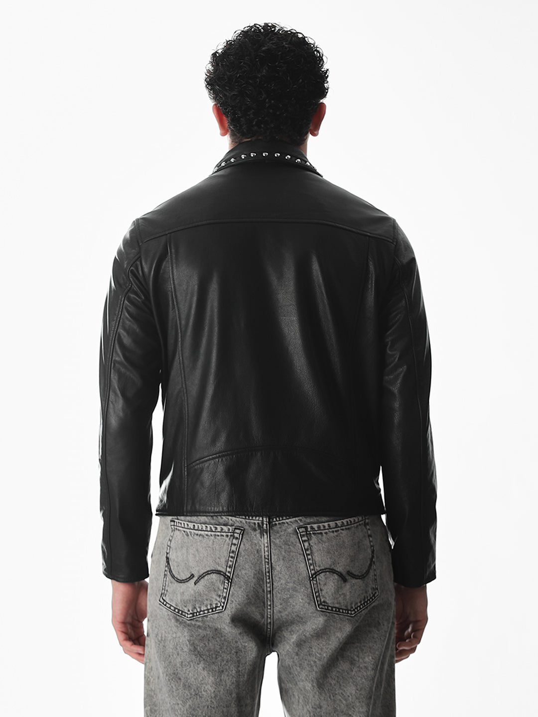 Classic Black Studded Leather Jacket