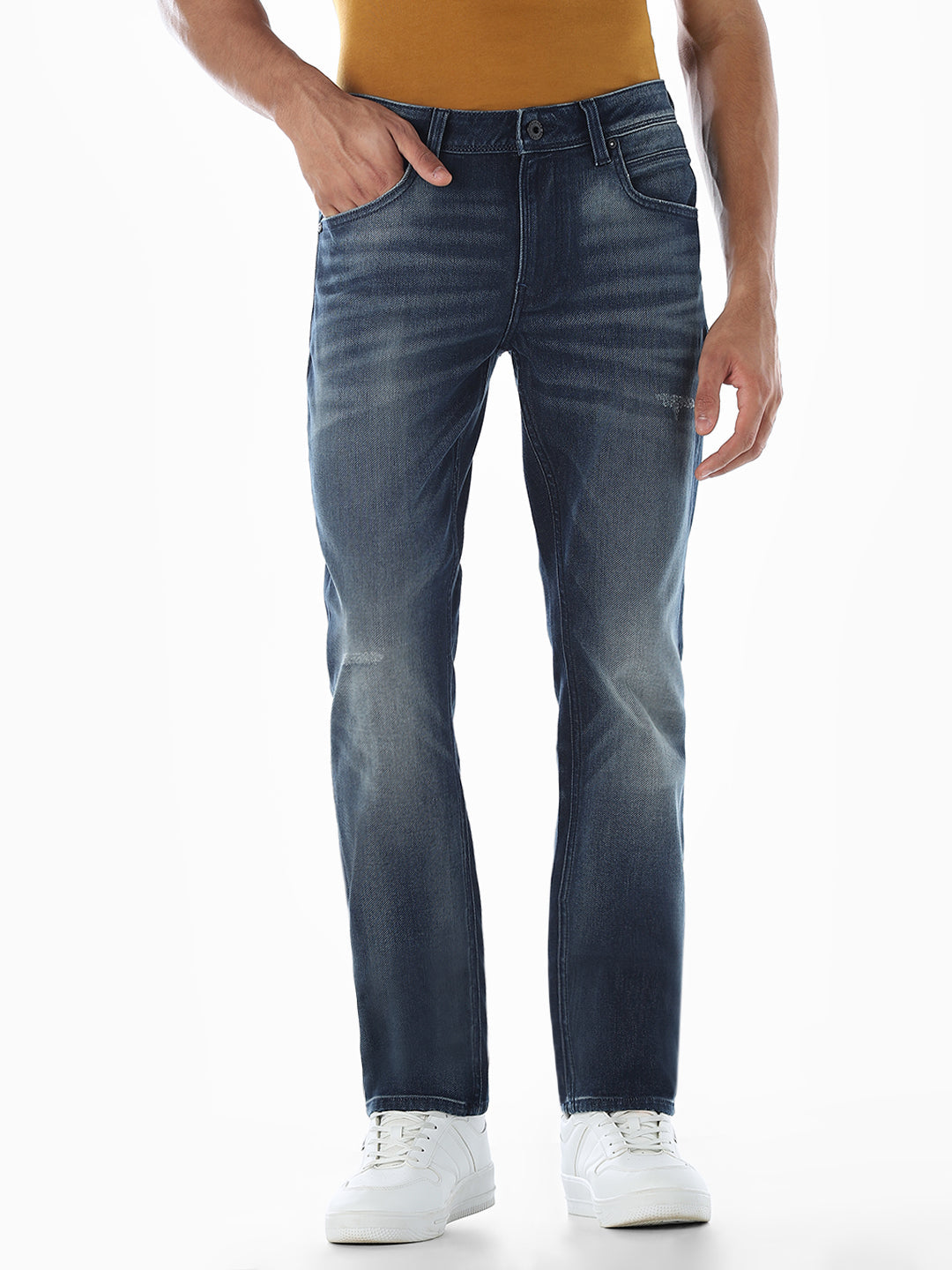 Clark Knitted Regular Fit Jeans - Blue - 28/30