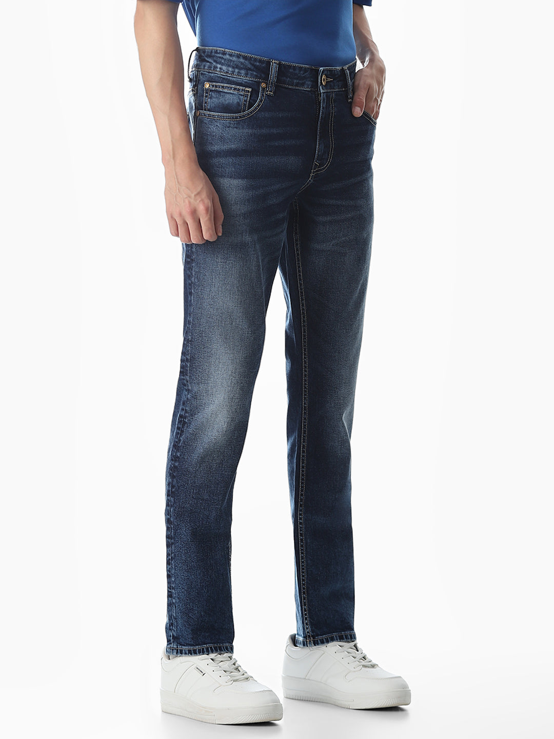 5 Pocket Slim Fit Washed Jeans