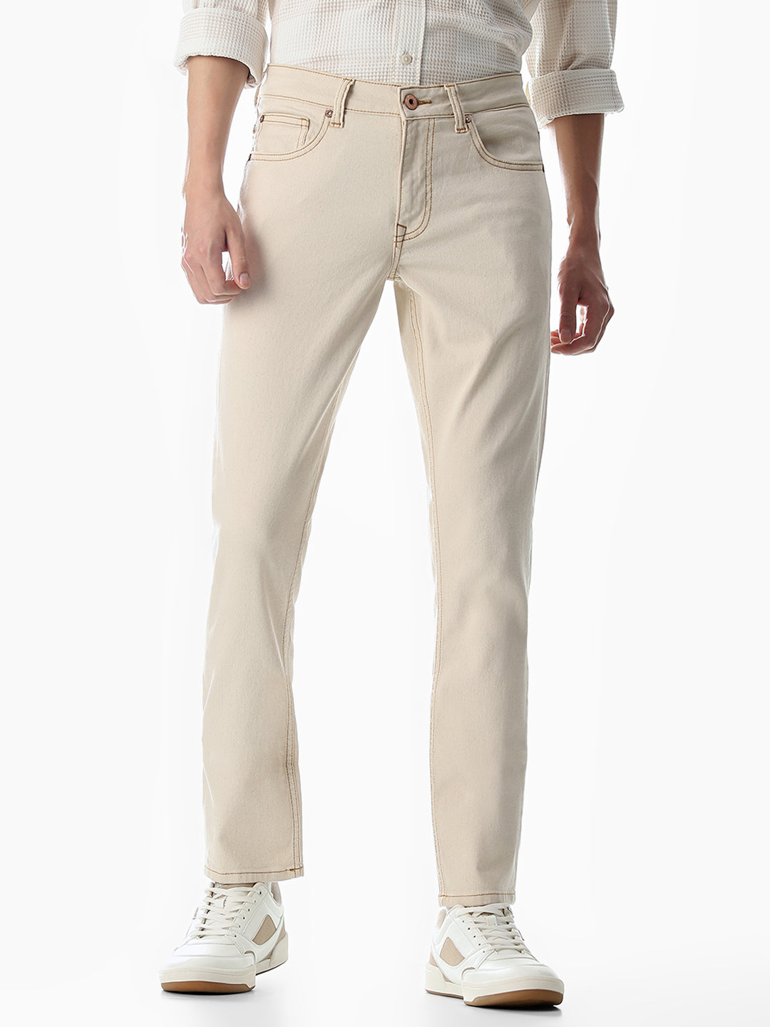 Sneakers Jeans Tan Buy Beige Glenn Slim Fit Jeans For Mens Online