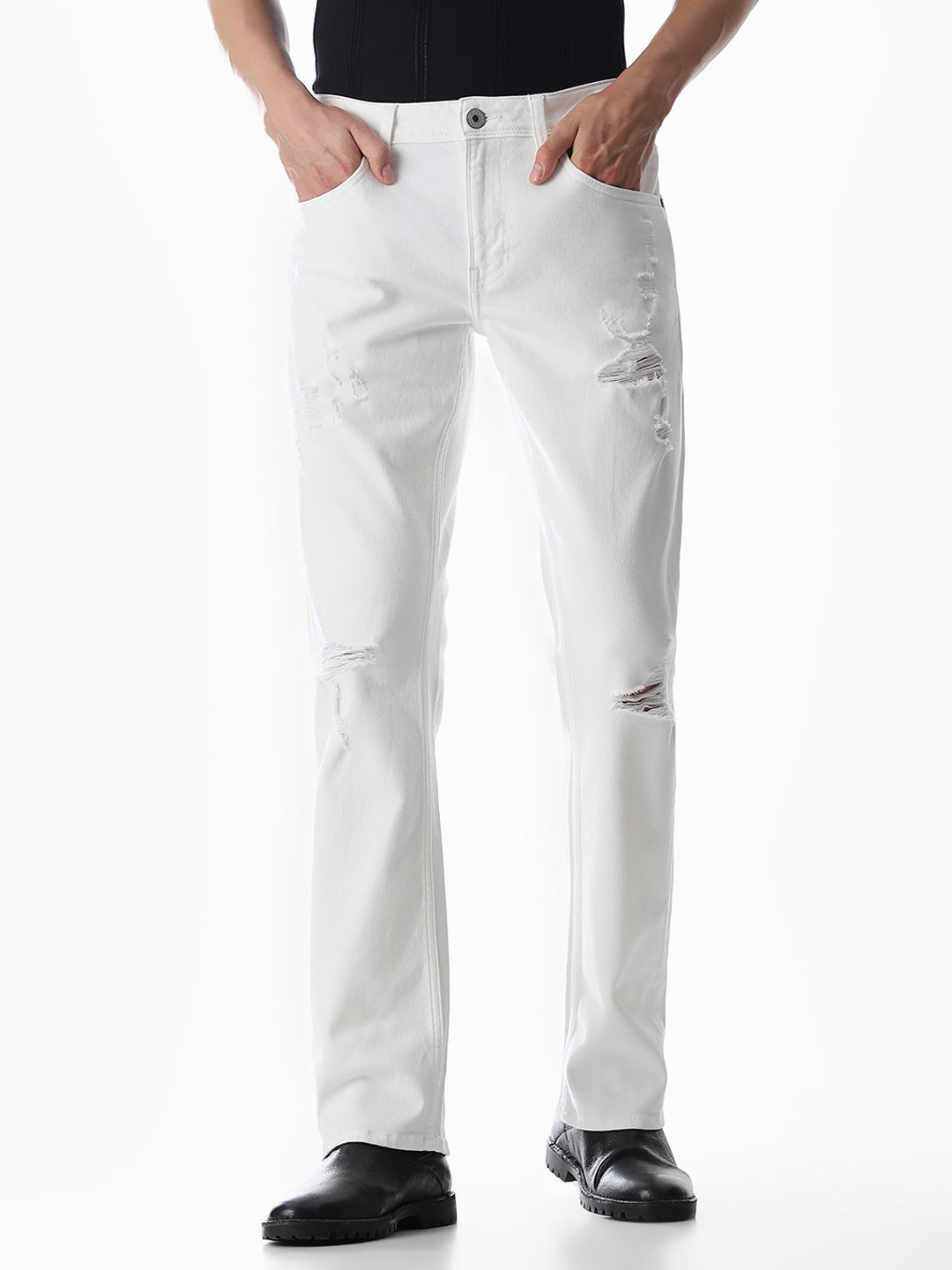Heavily Distressed Clark Regular Fit Jeans - 28/30