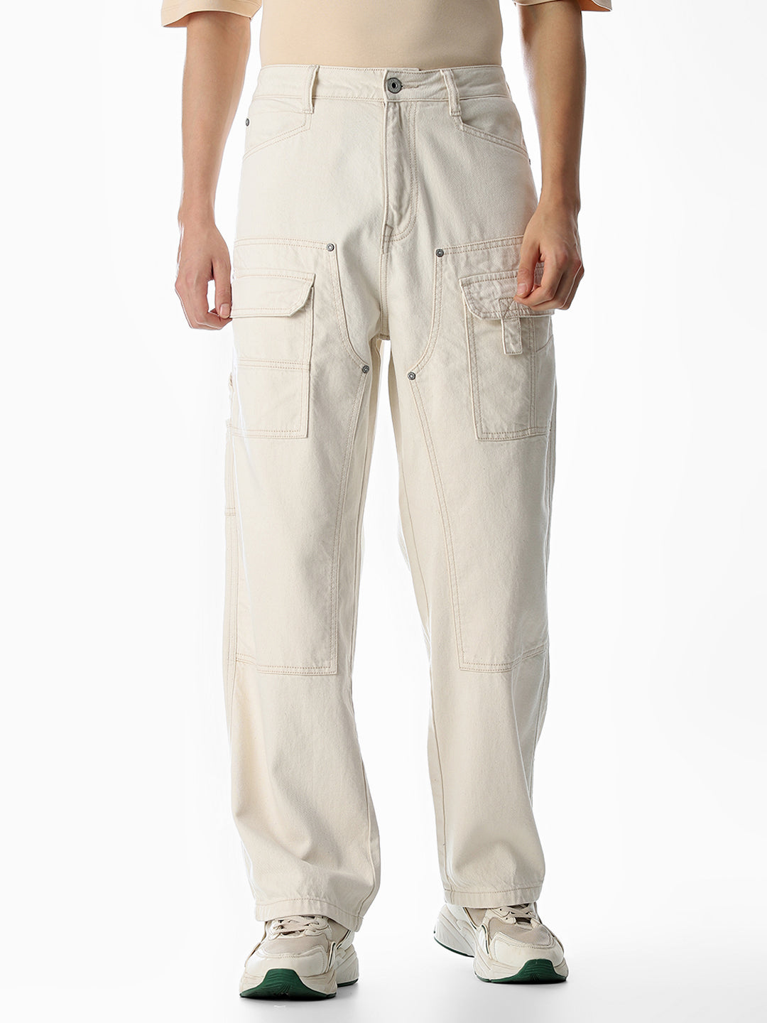 Ecru High Rise Dario loose Fit Jeans - 28/30