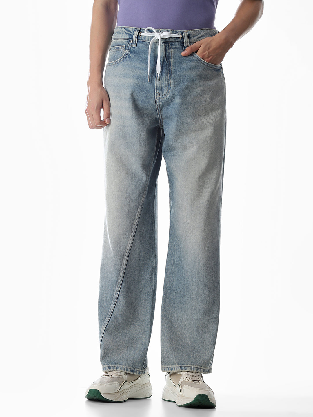Drawstring Detail Dario Loose Fit Jeans - 28/30