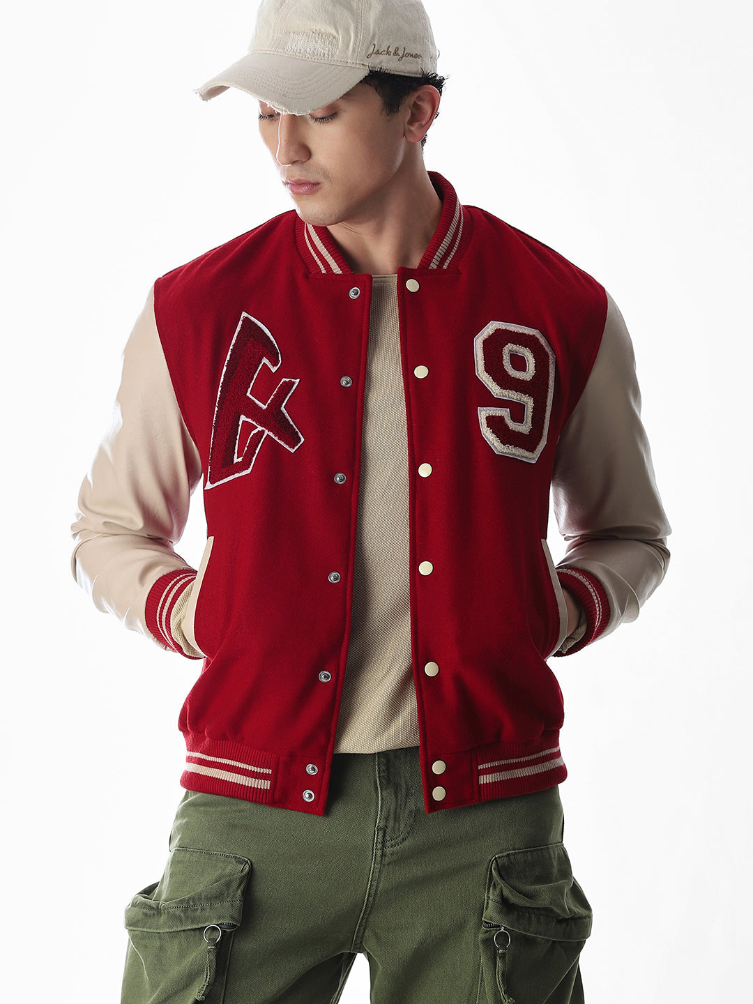 Varsity Colourblocked Bomber Jacket - XXL