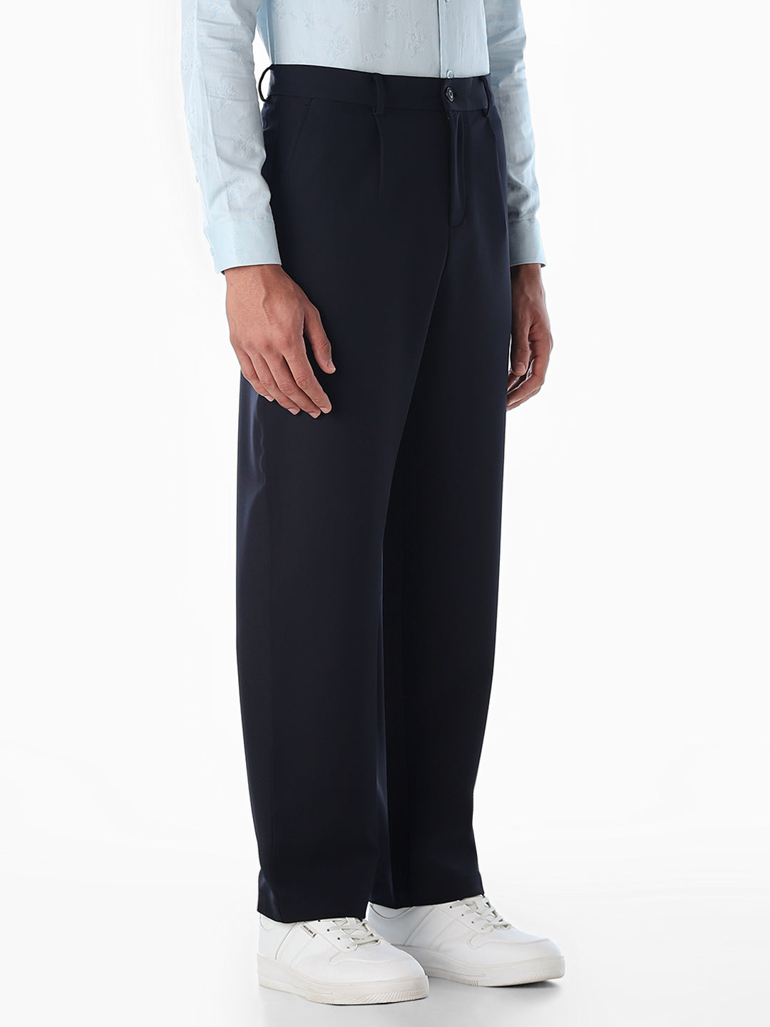 Regular Fit Seoul Pleated Pants - navy