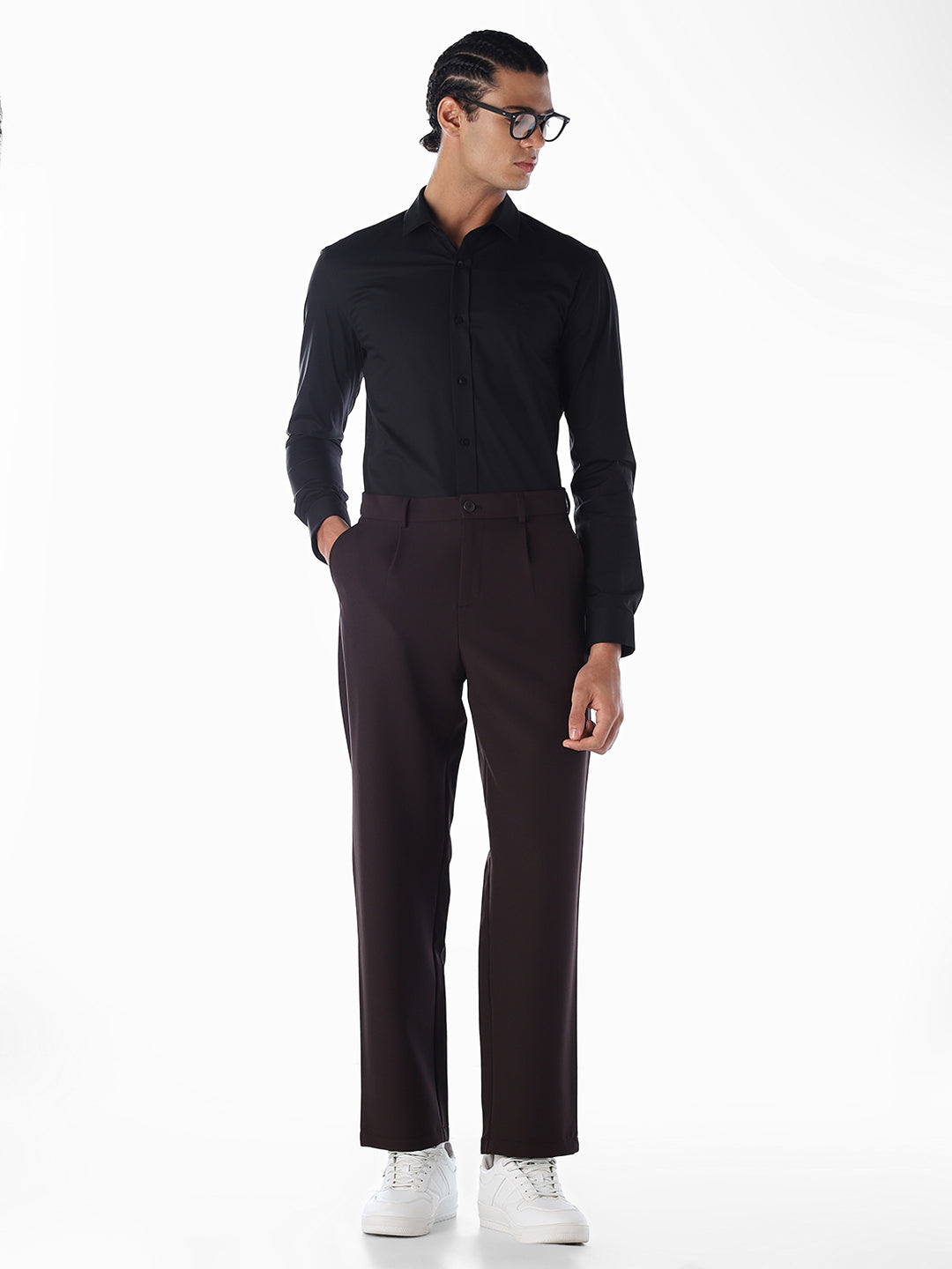 Regular Fit Seoul Pleated Pants - Burgundy