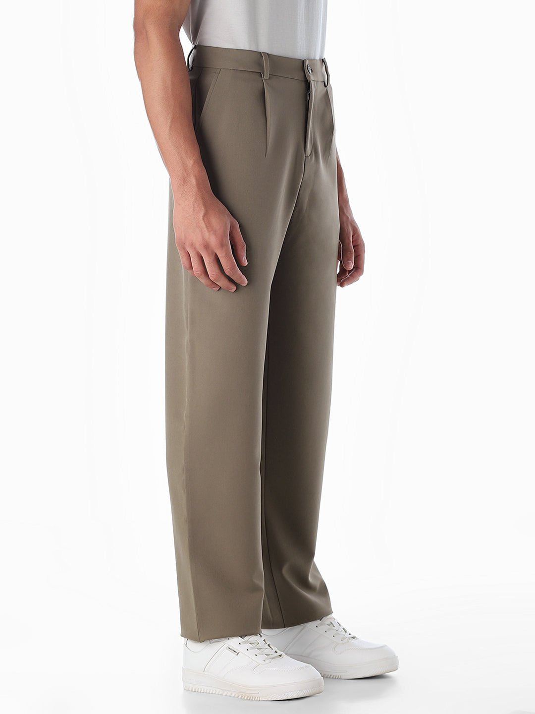 Regular Fit Seoul Pleated Pants - Dark Beige
