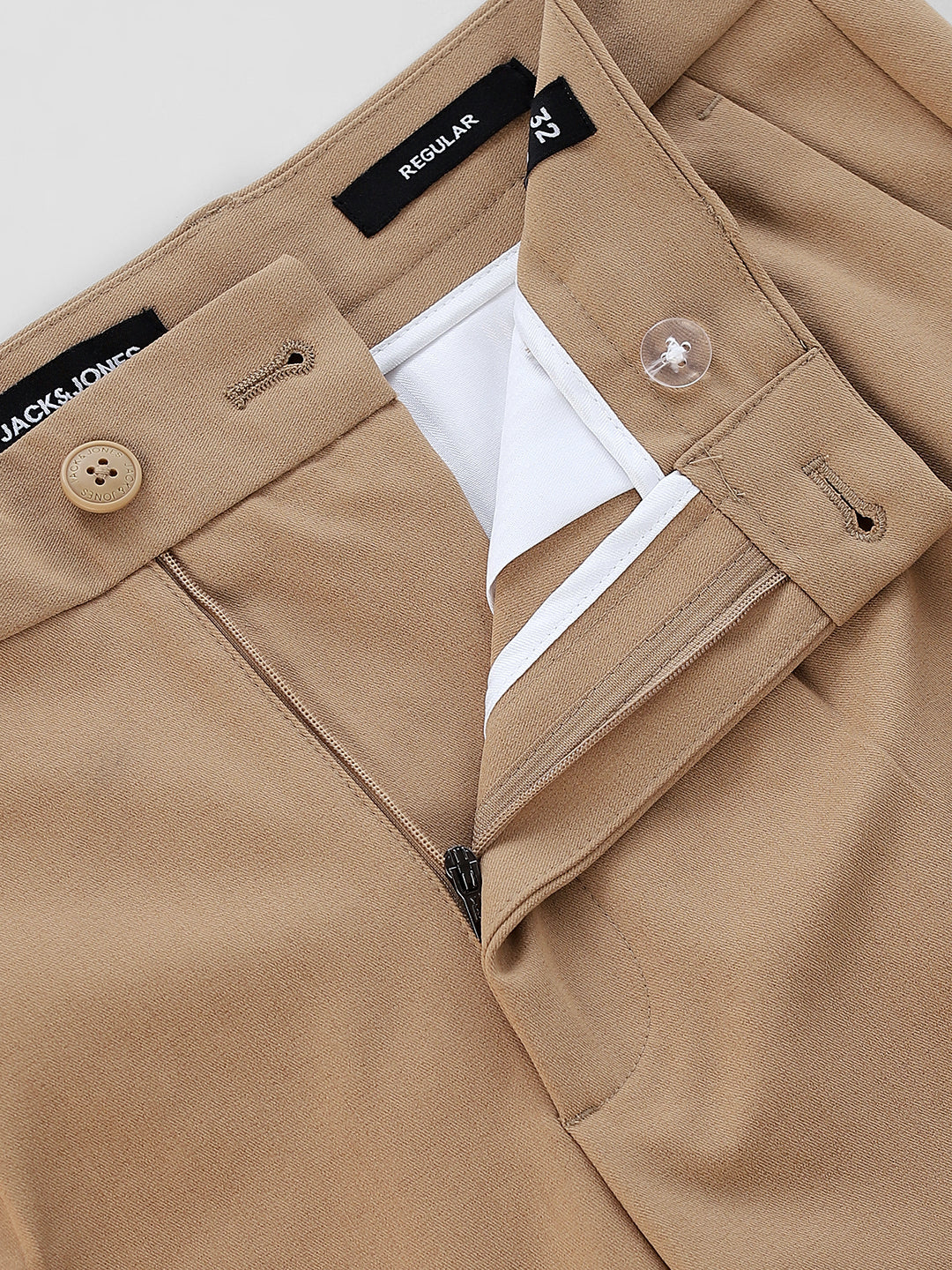 Khaki Mid Rise Wen Pleated Pants