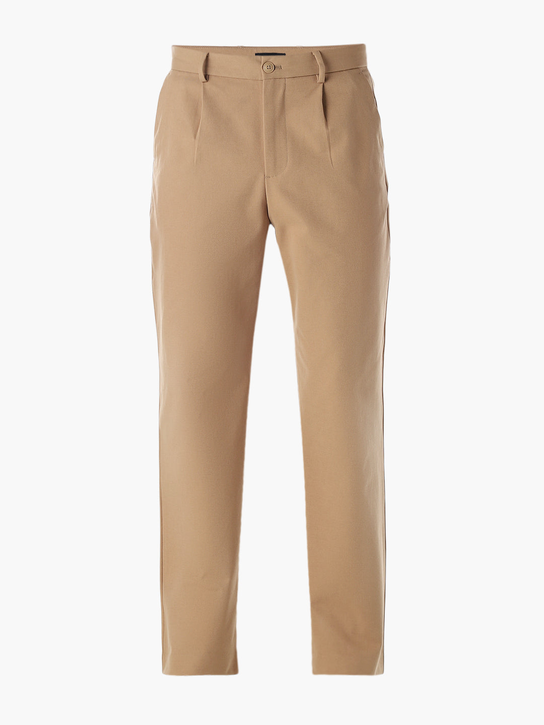 Khaki Mid Rise Wen Pleated Pants