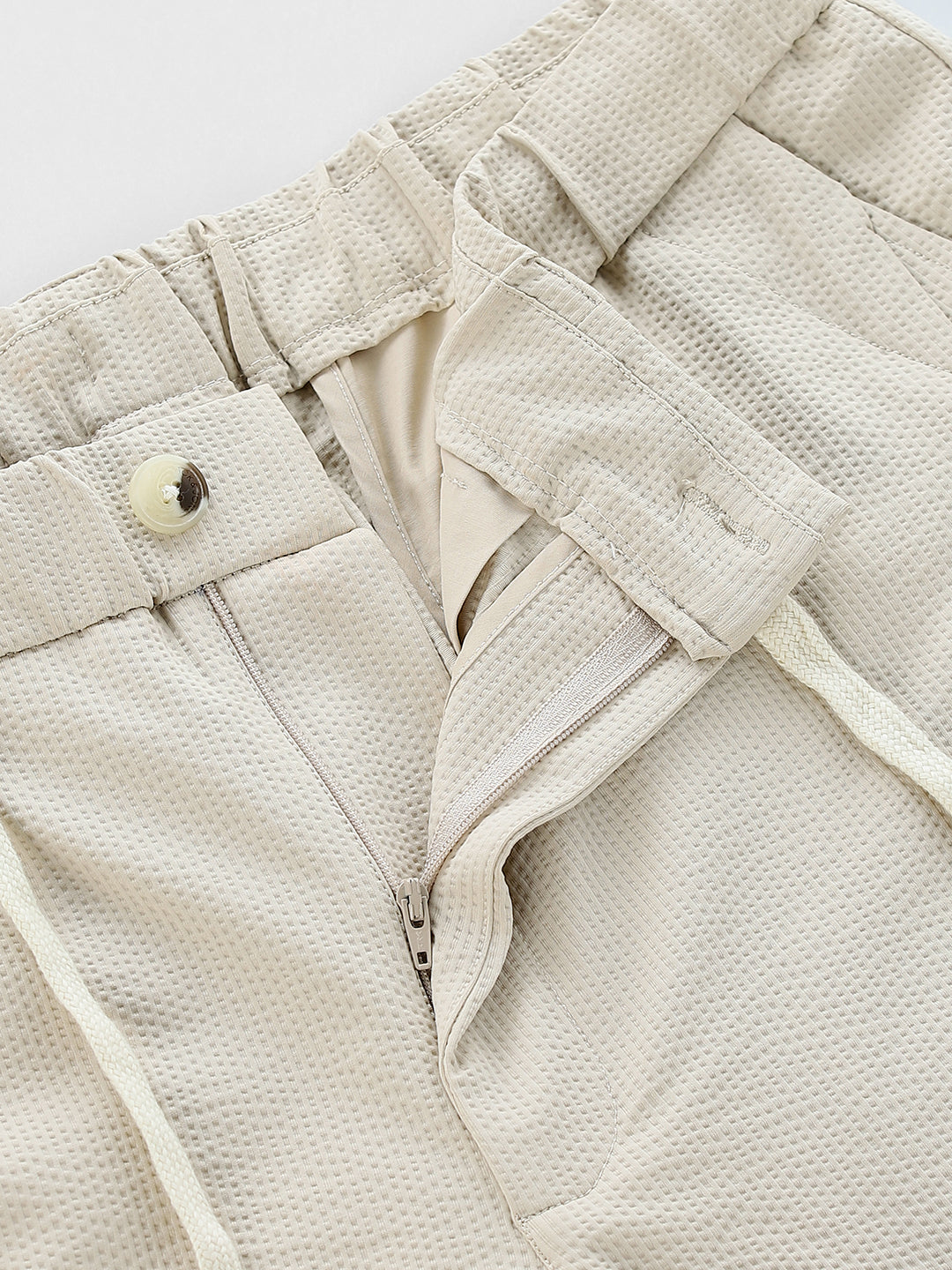 Loose Fit High Rise Pants - Beige