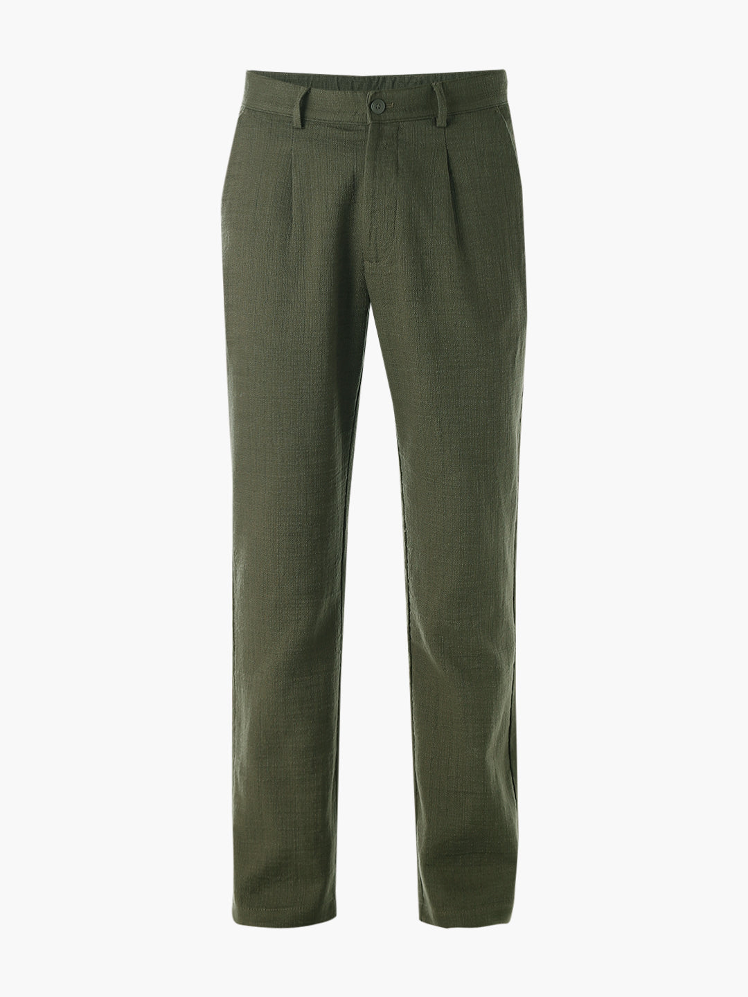 Olive Mid Rise Slim Fit Pants