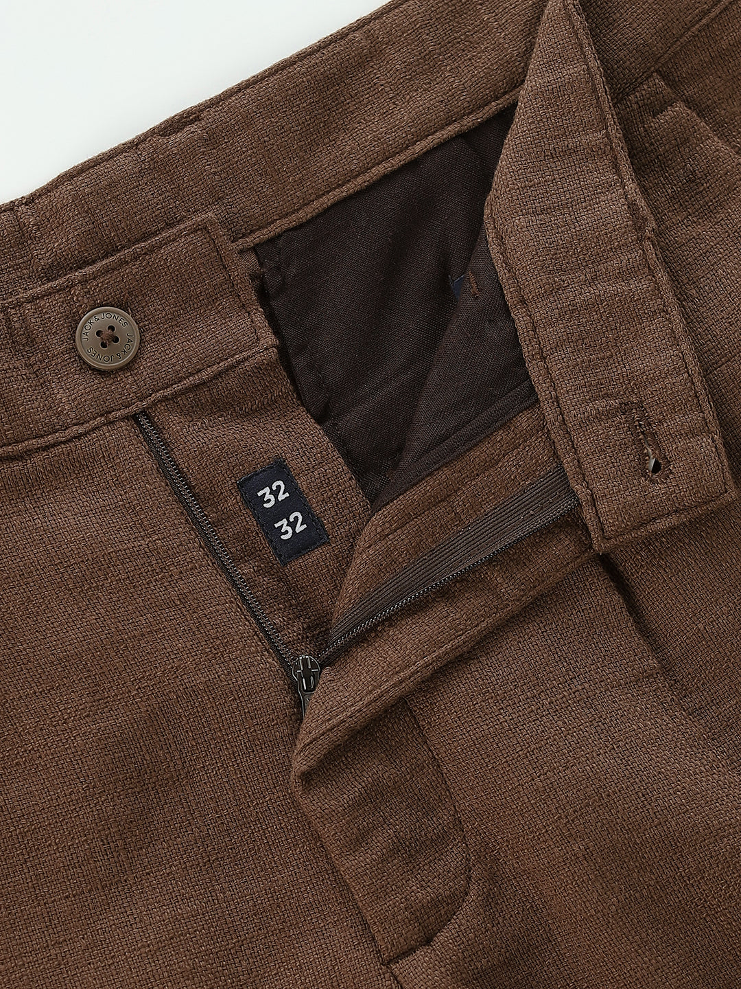 Brown Mid Rise Slim Fit Pants