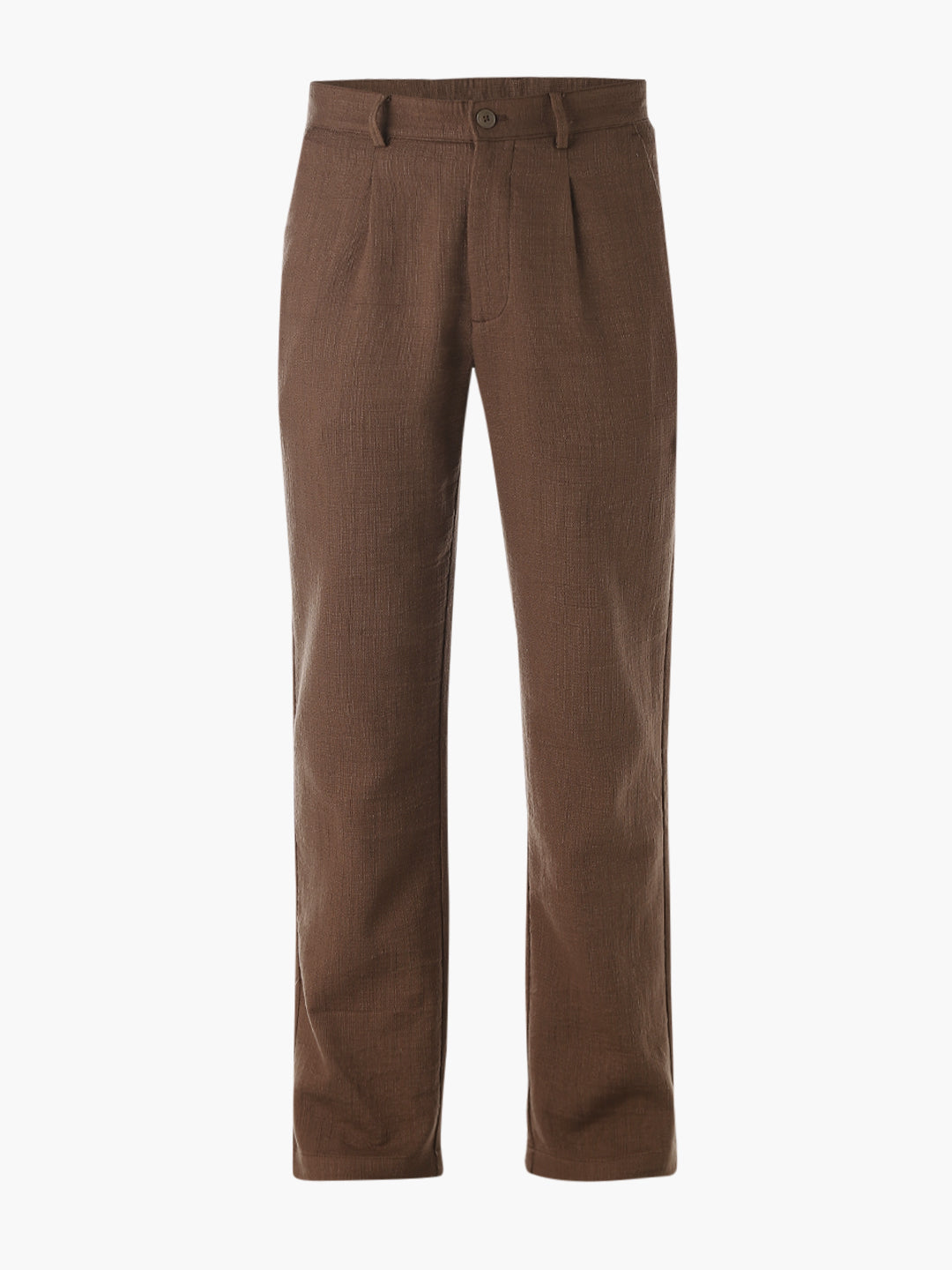 Brown Mid Rise Slim Fit Pants