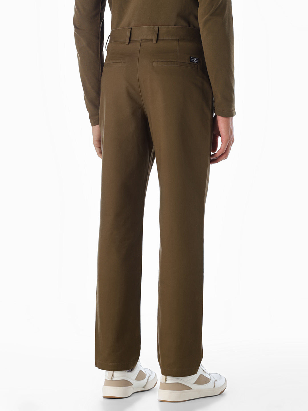 Dull Gold Mid Rise Casual Pants