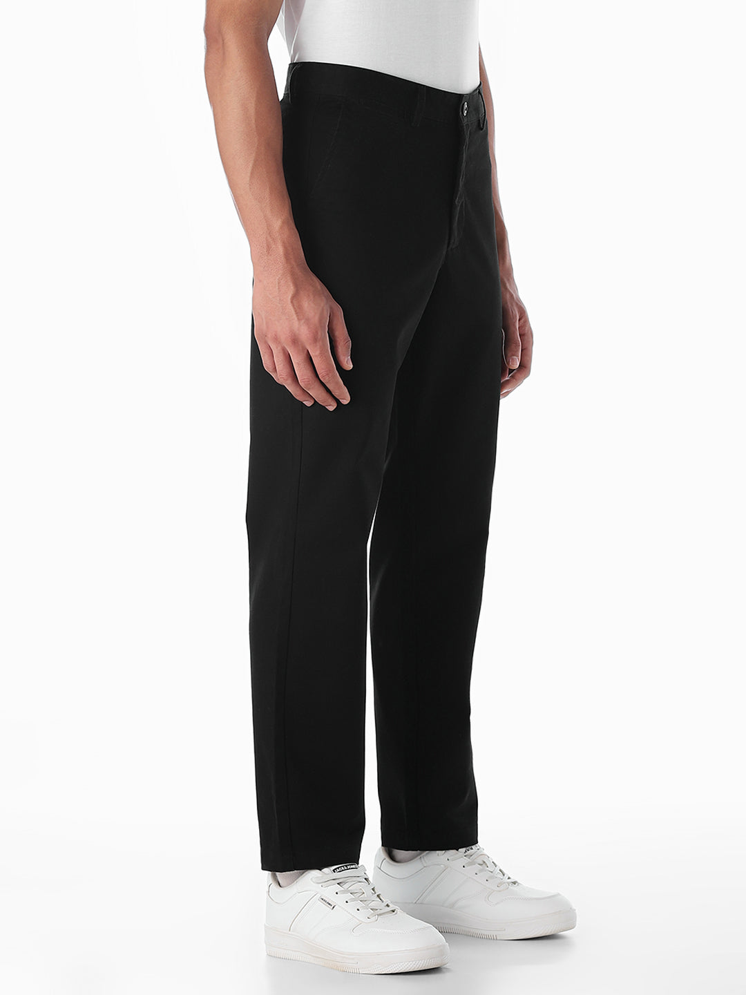 Black Mid Rise Casual Pants