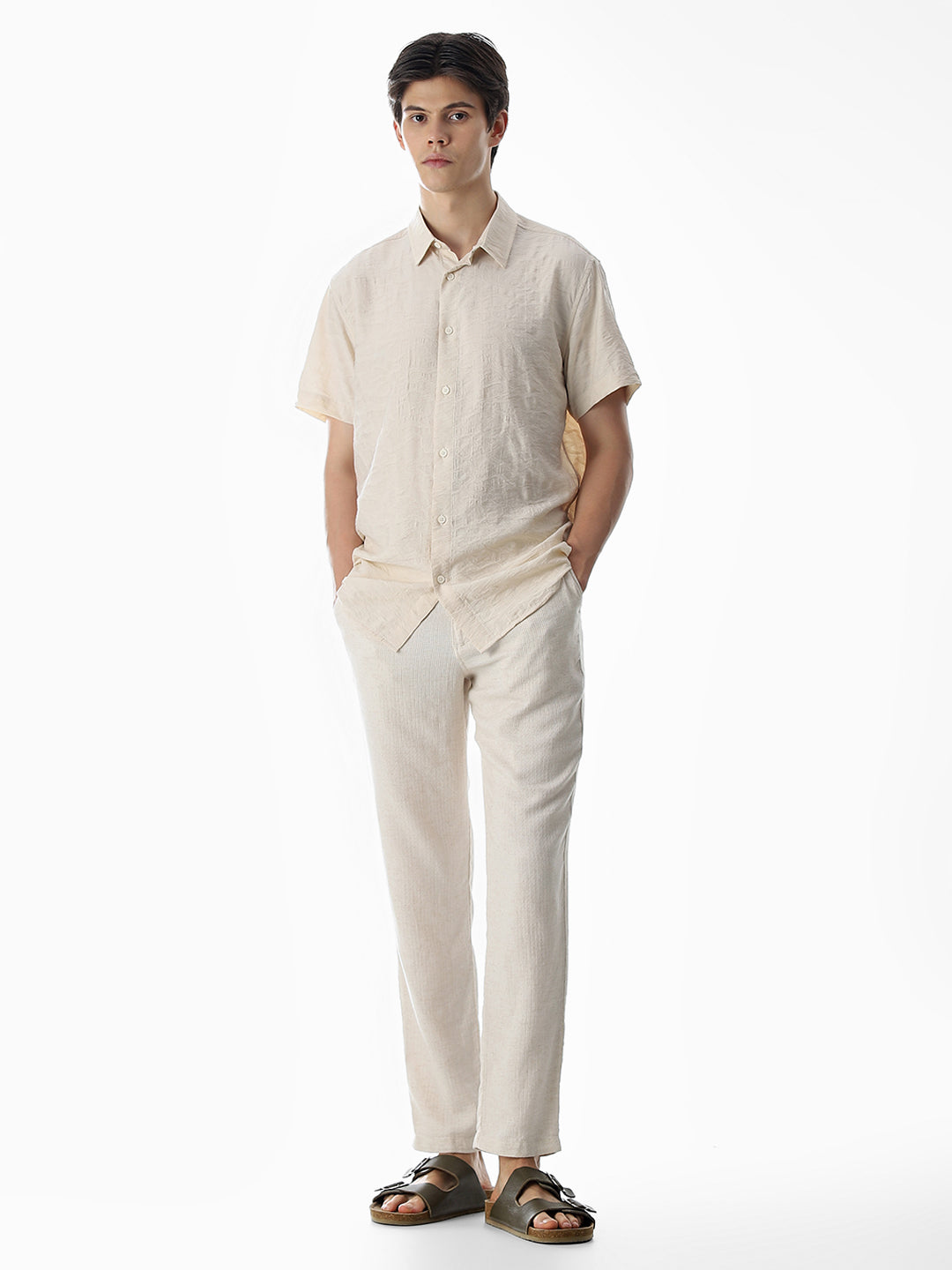 Beige Comfort Fit Shirt