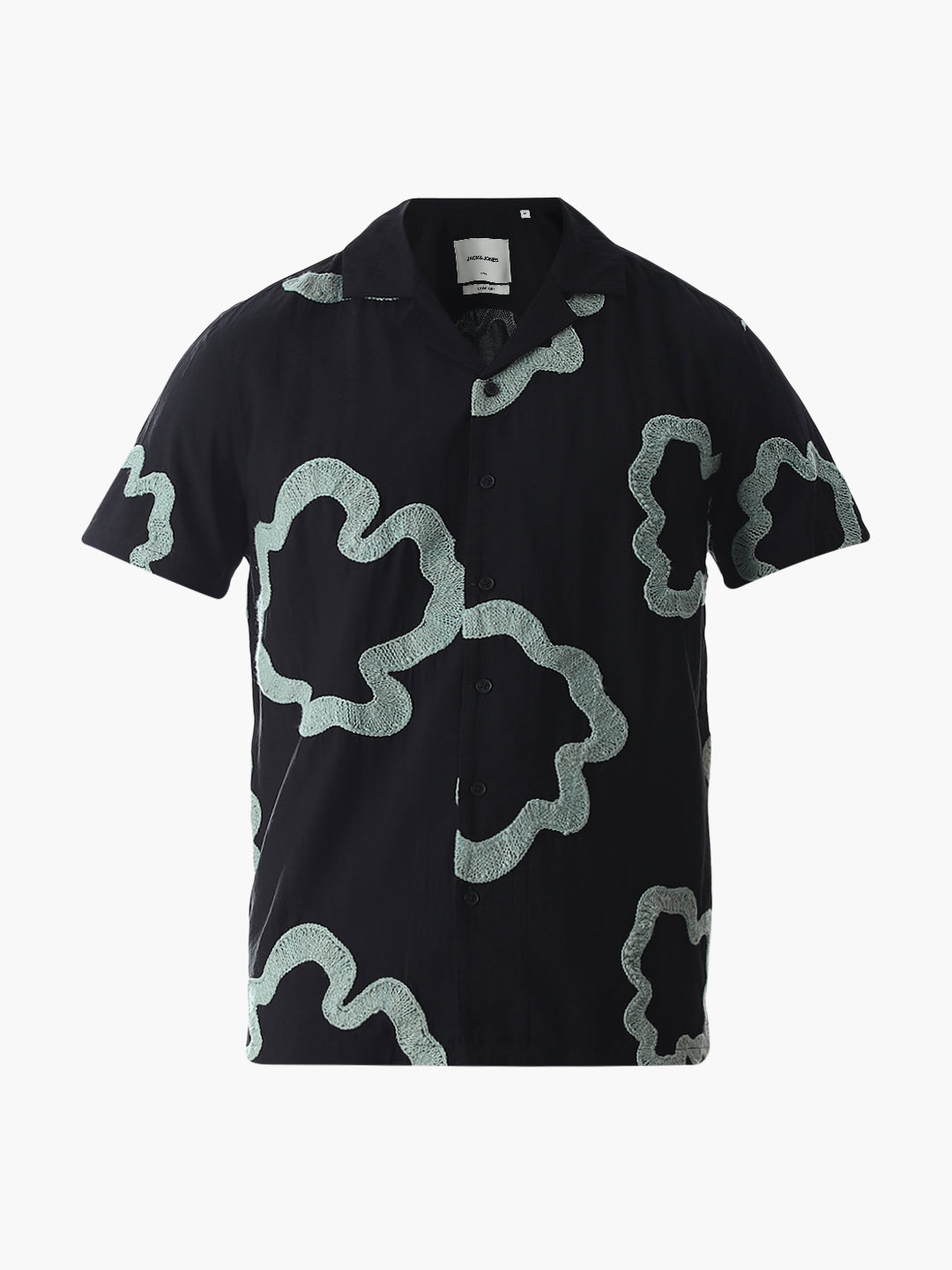 Black Embroidered Comfort Fit Shirt