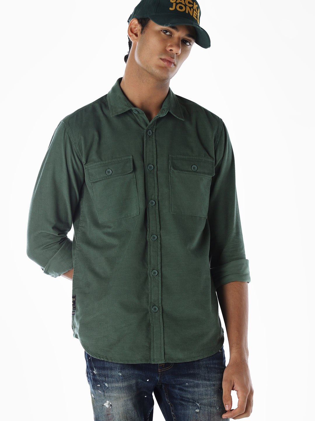 Cotton Regular Fit Shirt - Green - S
