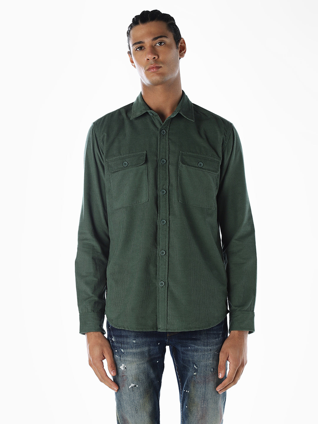 Cotton Regular Fit Shirt - Green