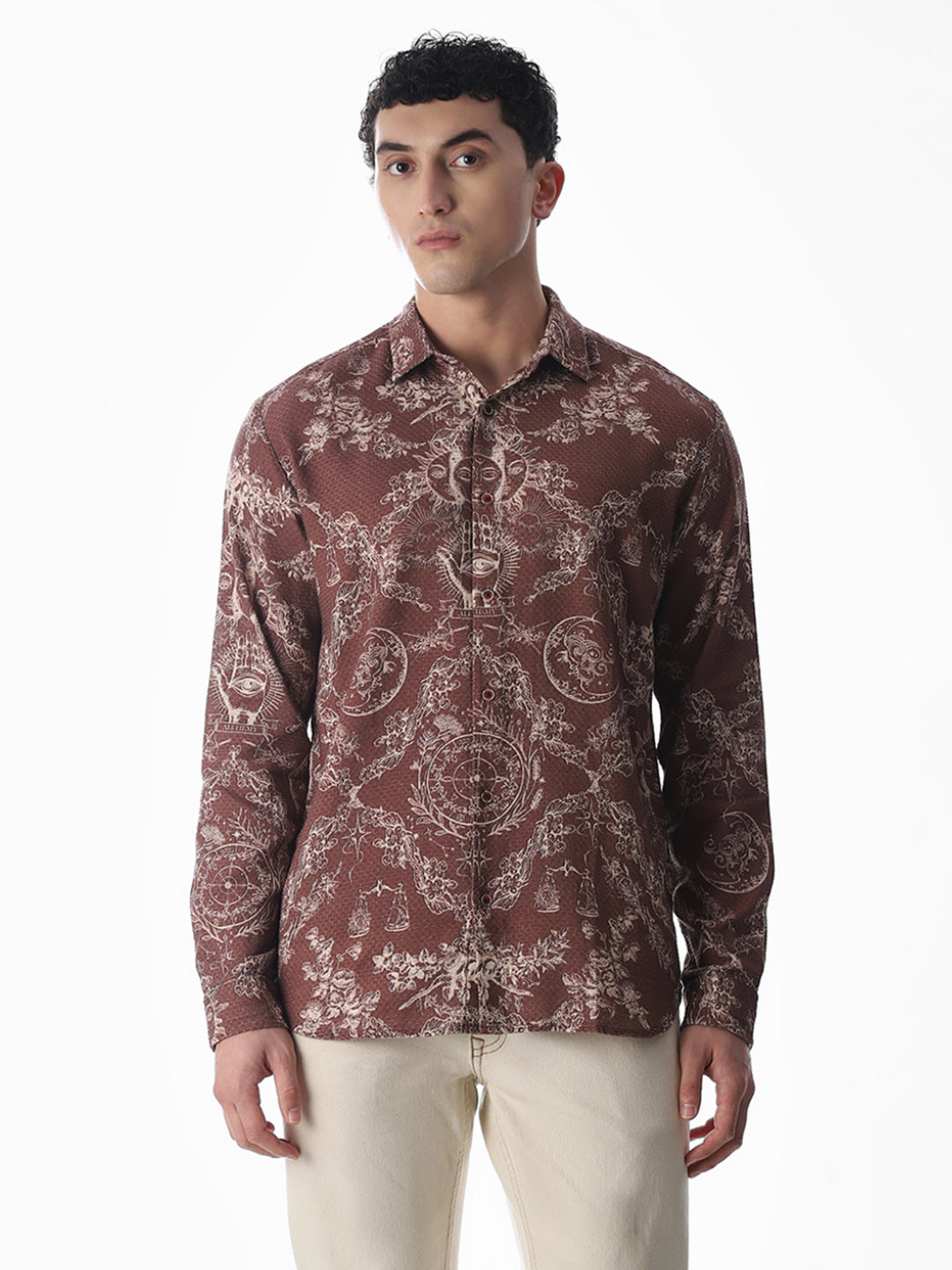 Cosmic Print Cotton Shirt