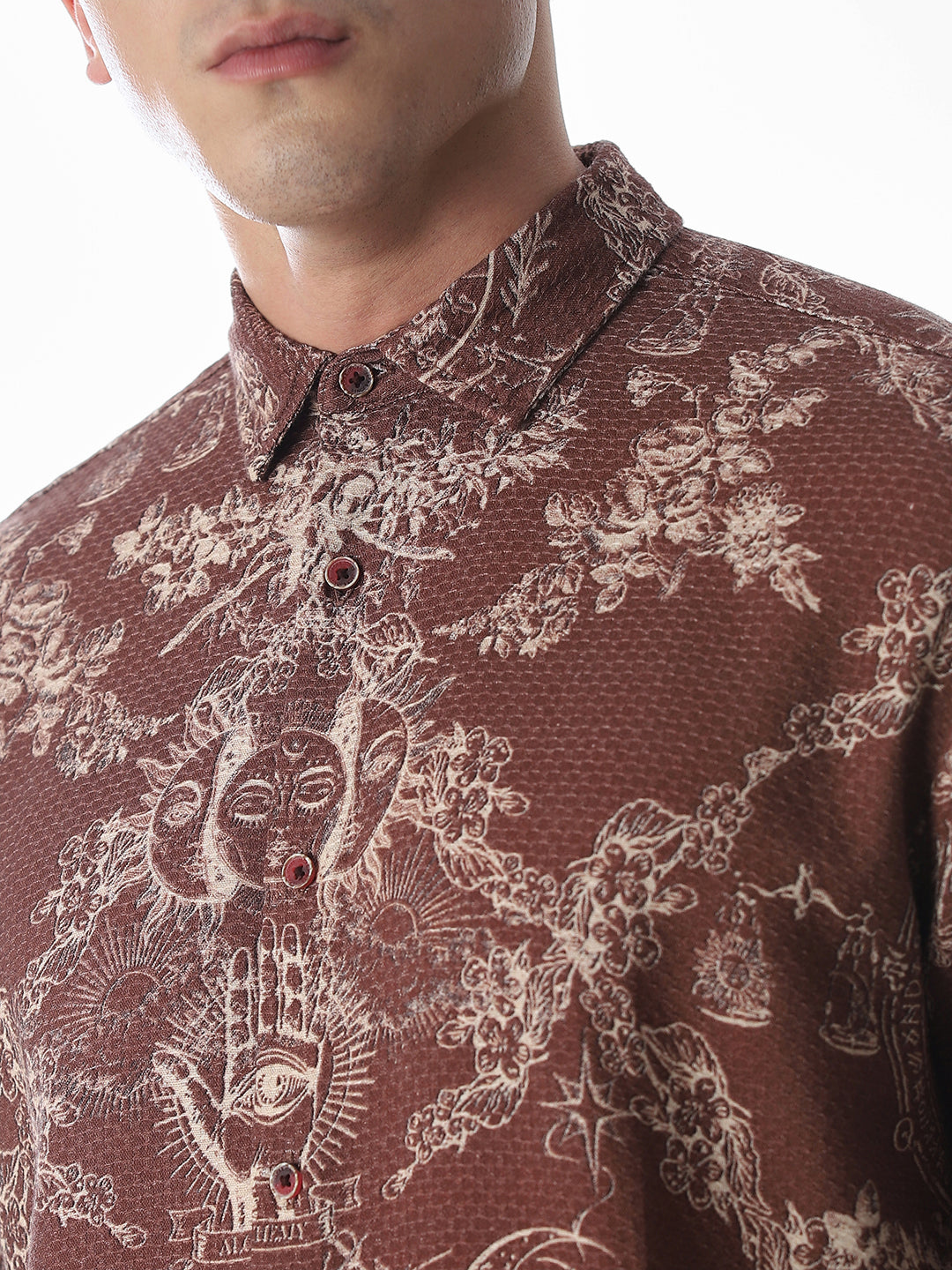 Cosmic Print Cotton Shirt