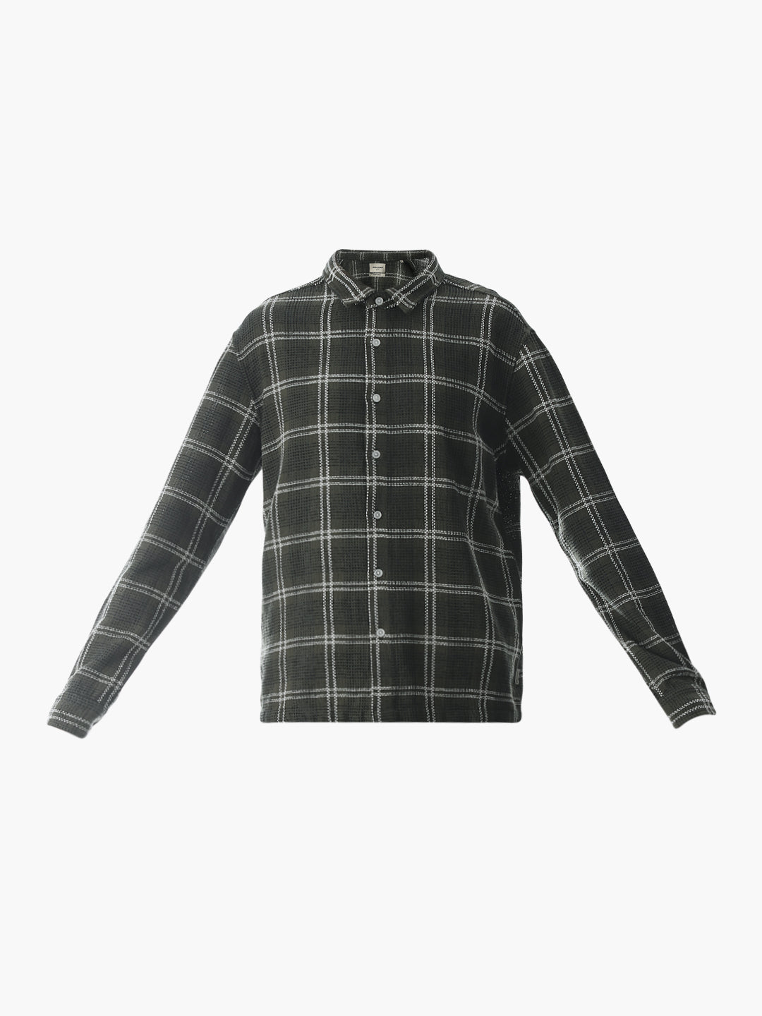 Dark Green Check Cotton Overshirt
