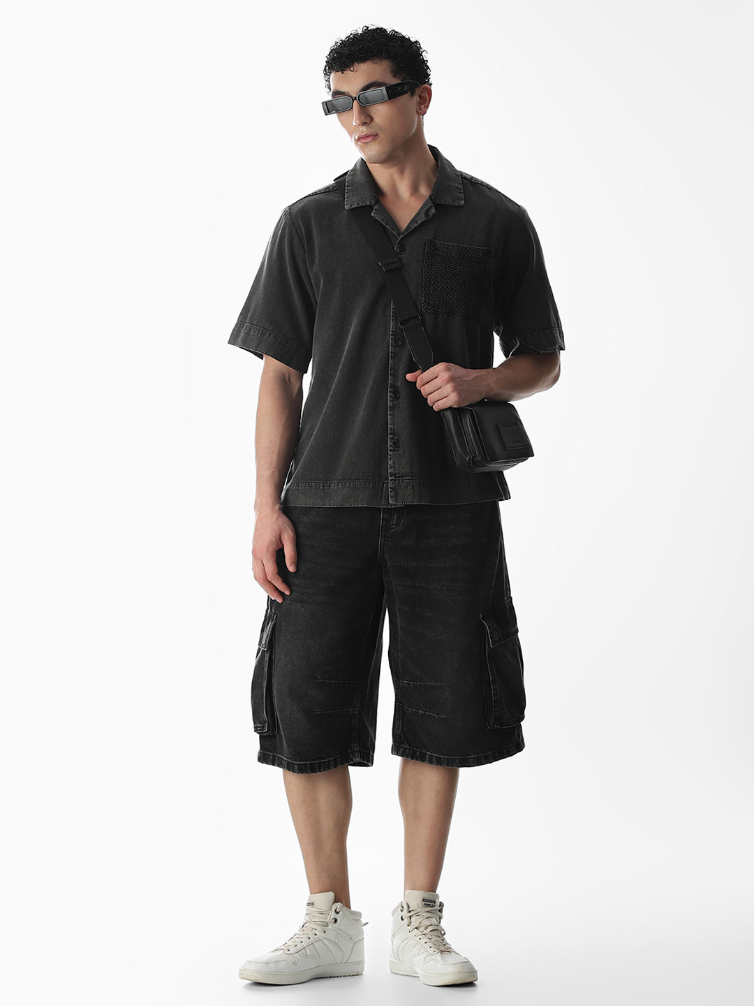 Dark Grey Oversized Cotton Shirt