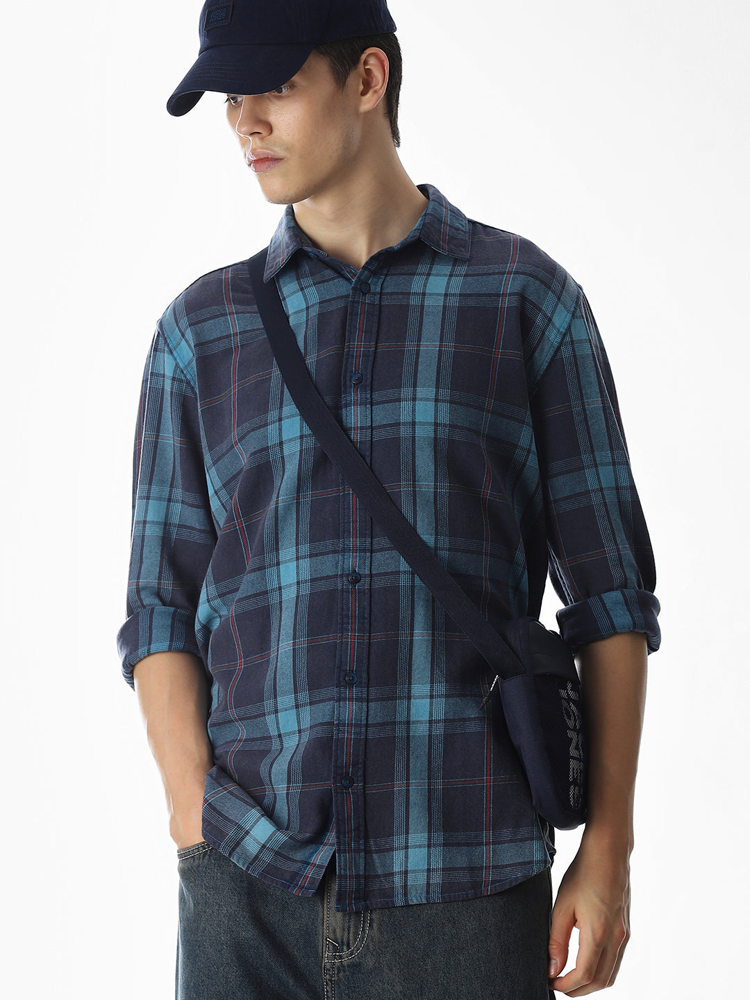 Red Check Cotton Shirt - S
