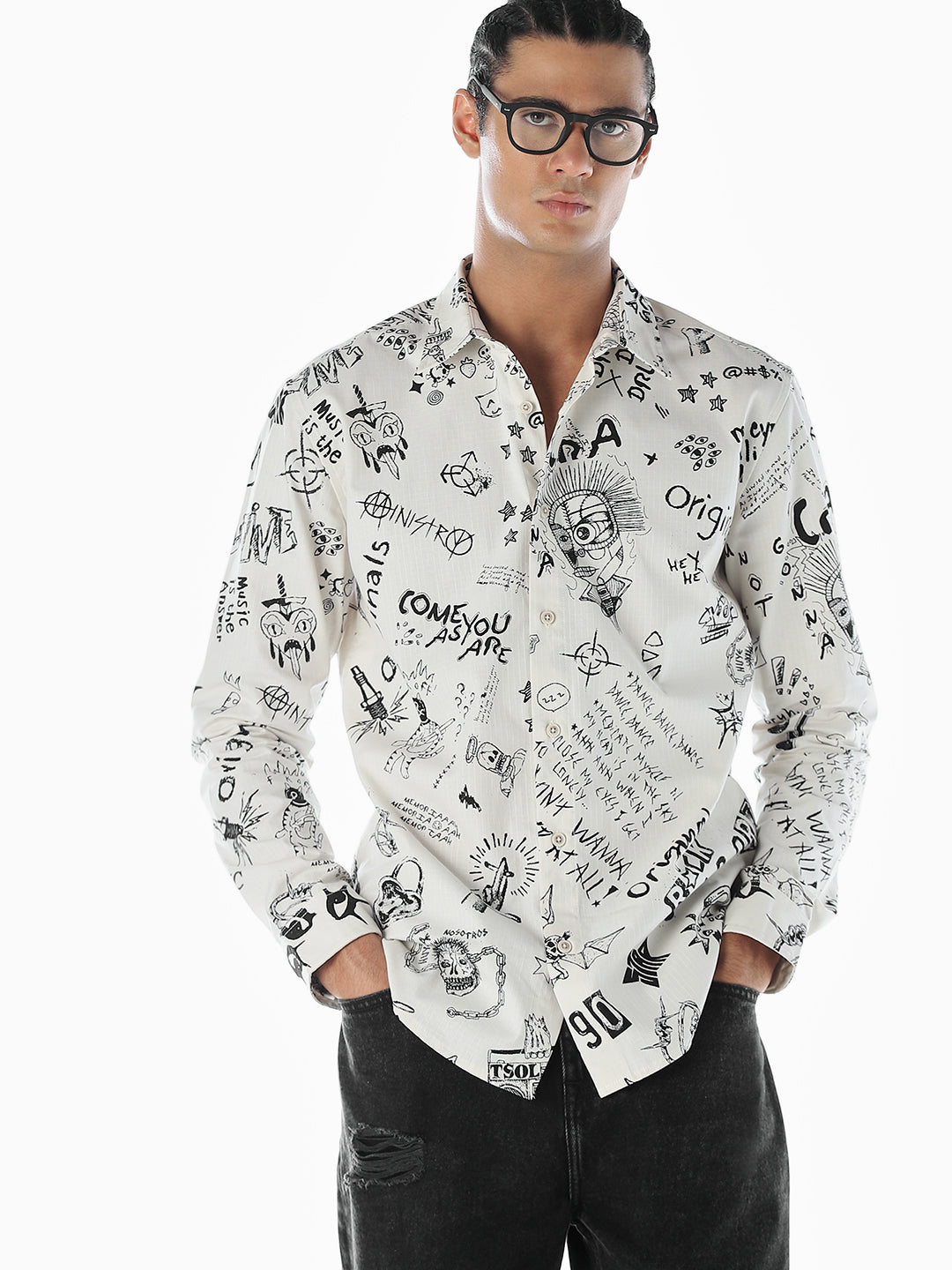 Graphic Print Cotton Shirt