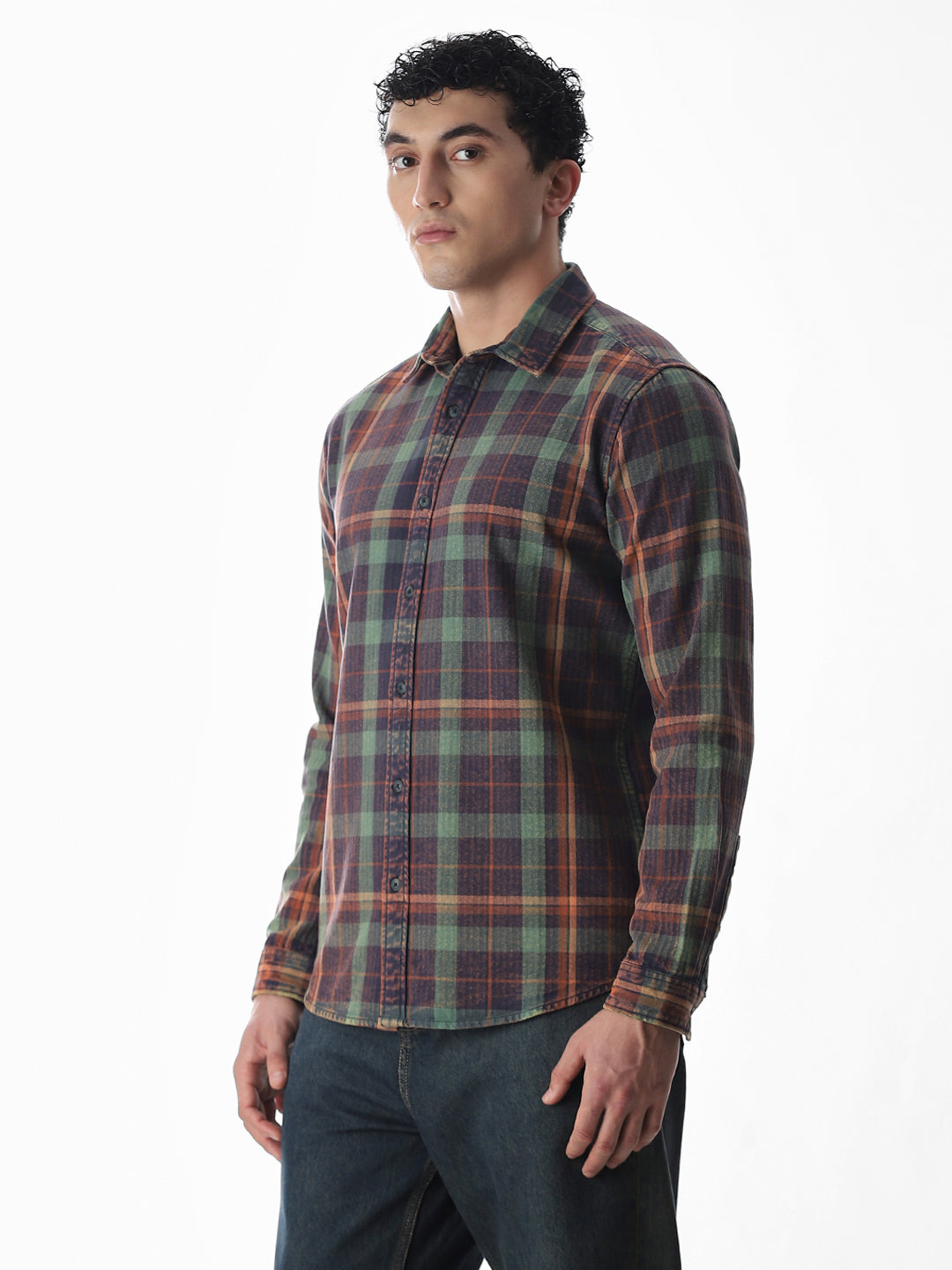 Multi-Colour Check Cotton Shirt