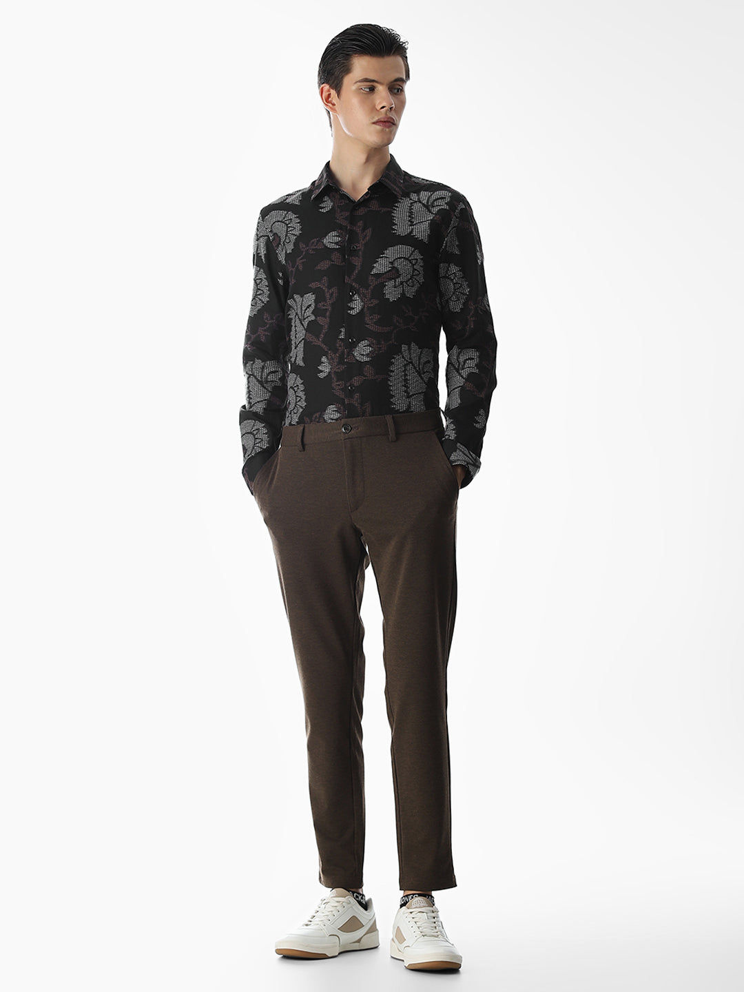 Black Jacquard Cotton Shirt
