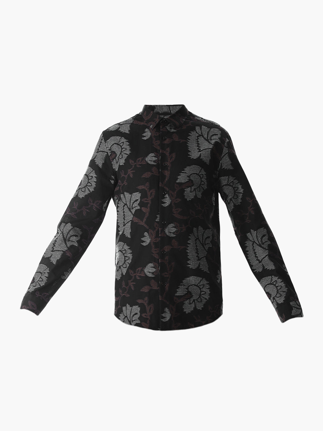 Black Jacquard Cotton Shirt