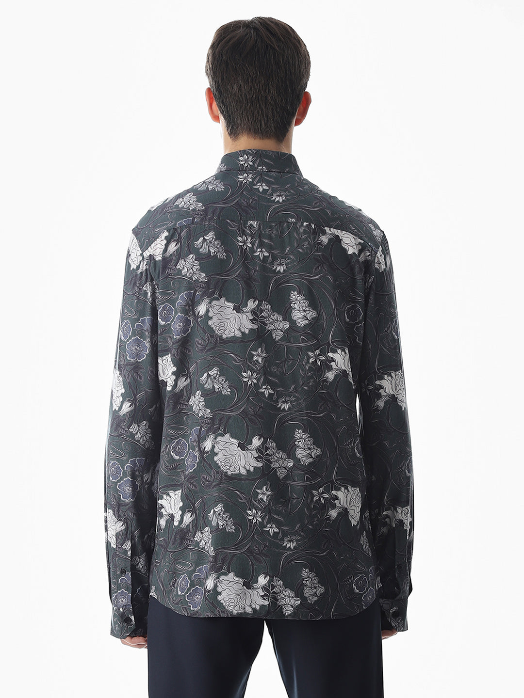 Green Printed Cotton Shirt