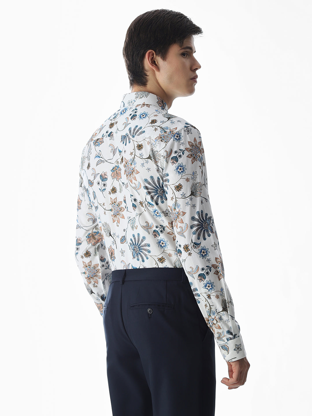 White Printed Cotton Shirt