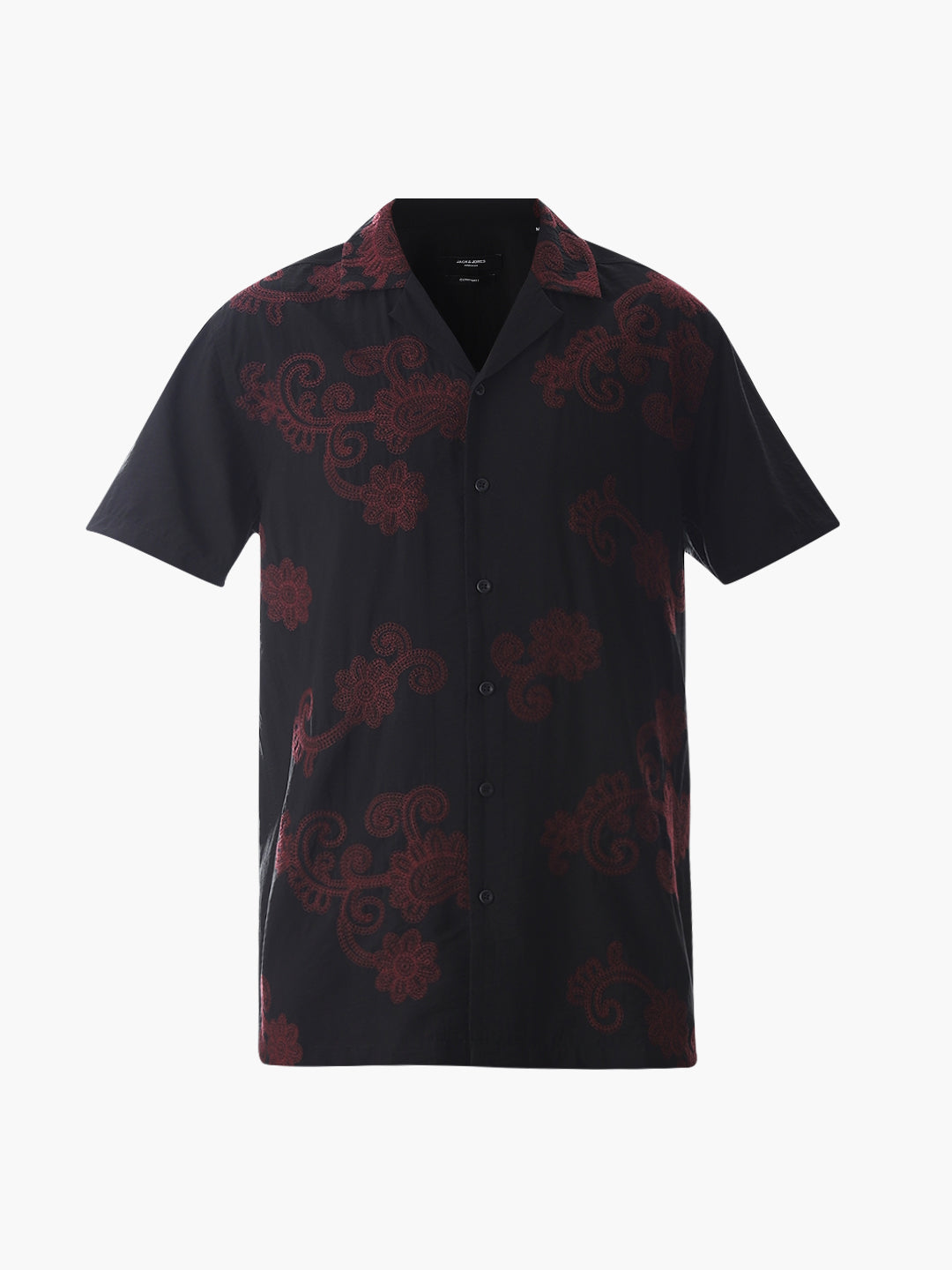 Black Embroidered Comfort Fit Shirt