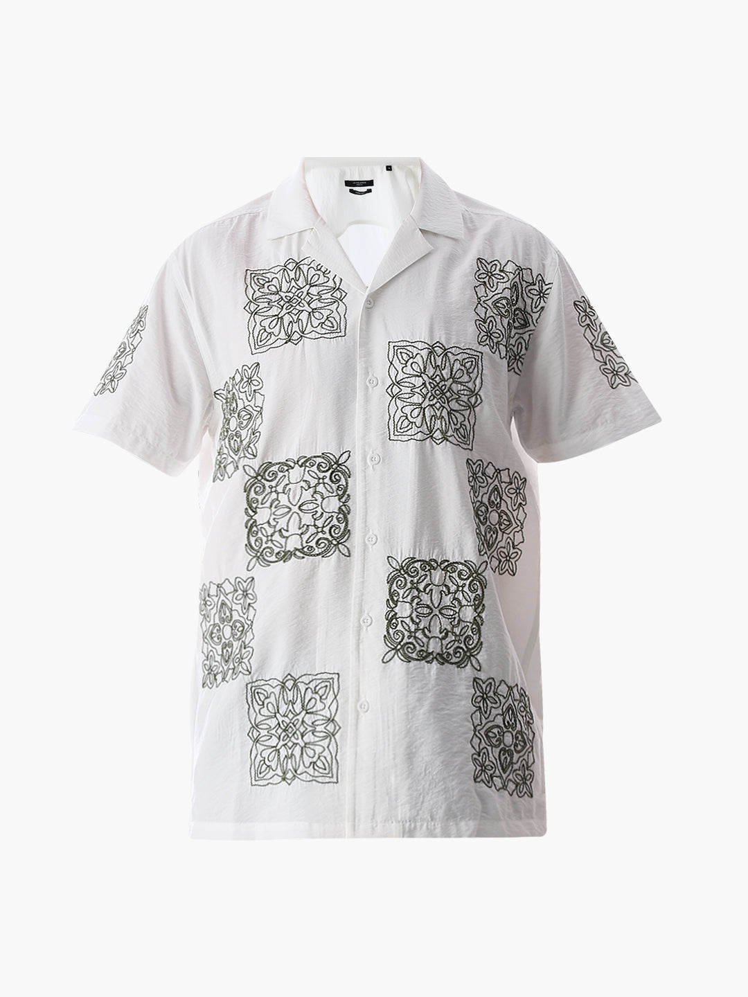 White Embroidered Comfort Fit Shirt