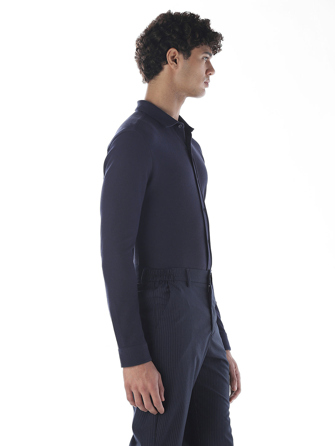 Slim Fit Knitted Cotton Shirt