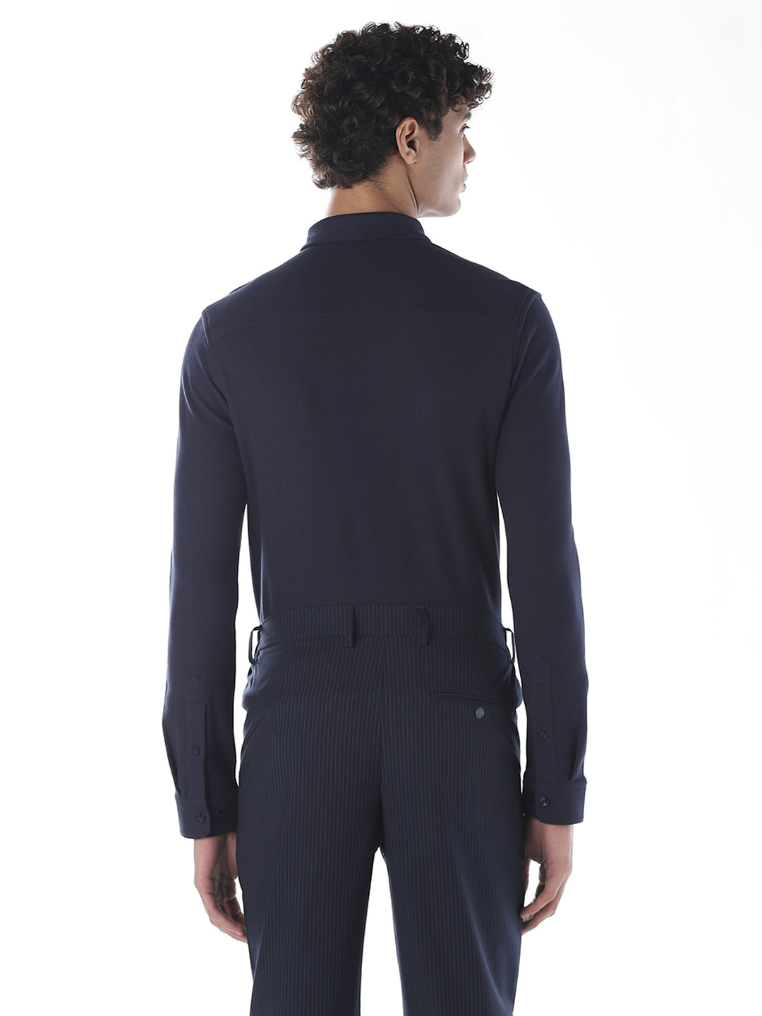 Slim Fit Knitted Cotton Shirt