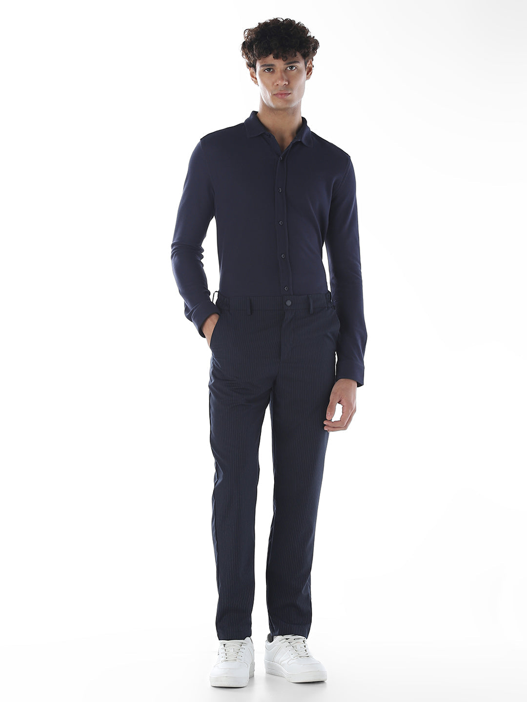 Slim Fit Knitted Cotton Shirt