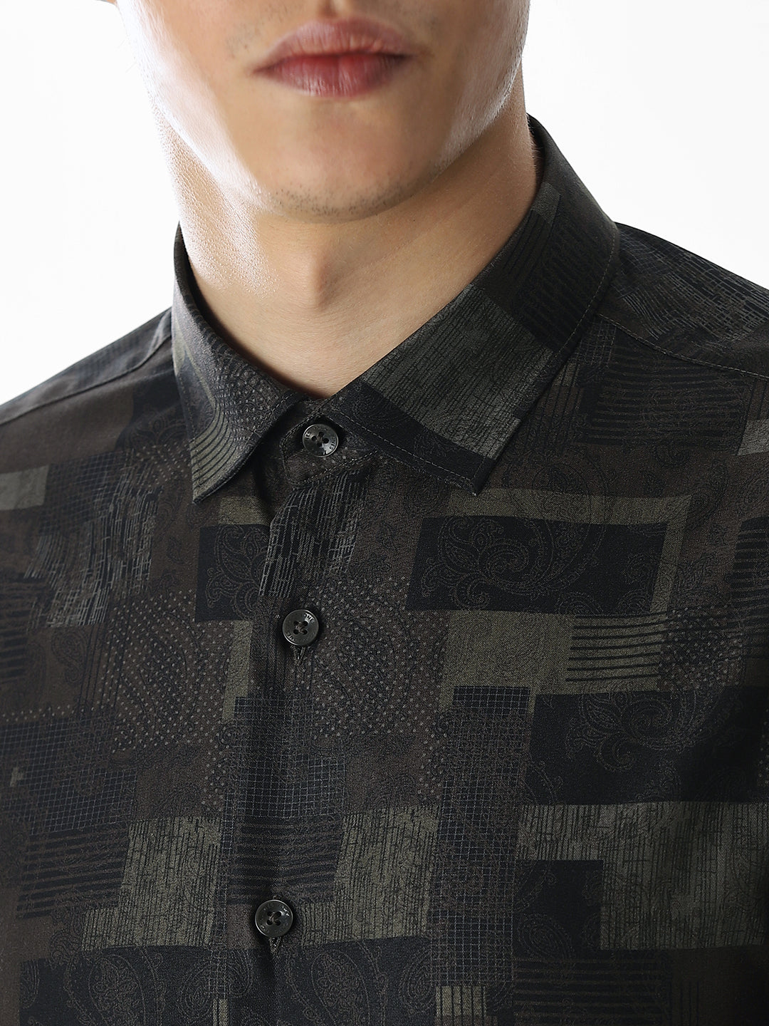Dark Brown Printed Shirt