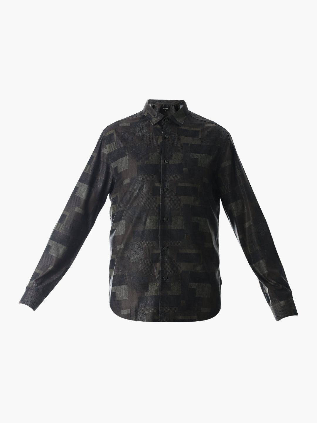Dark Brown Printed Shirt