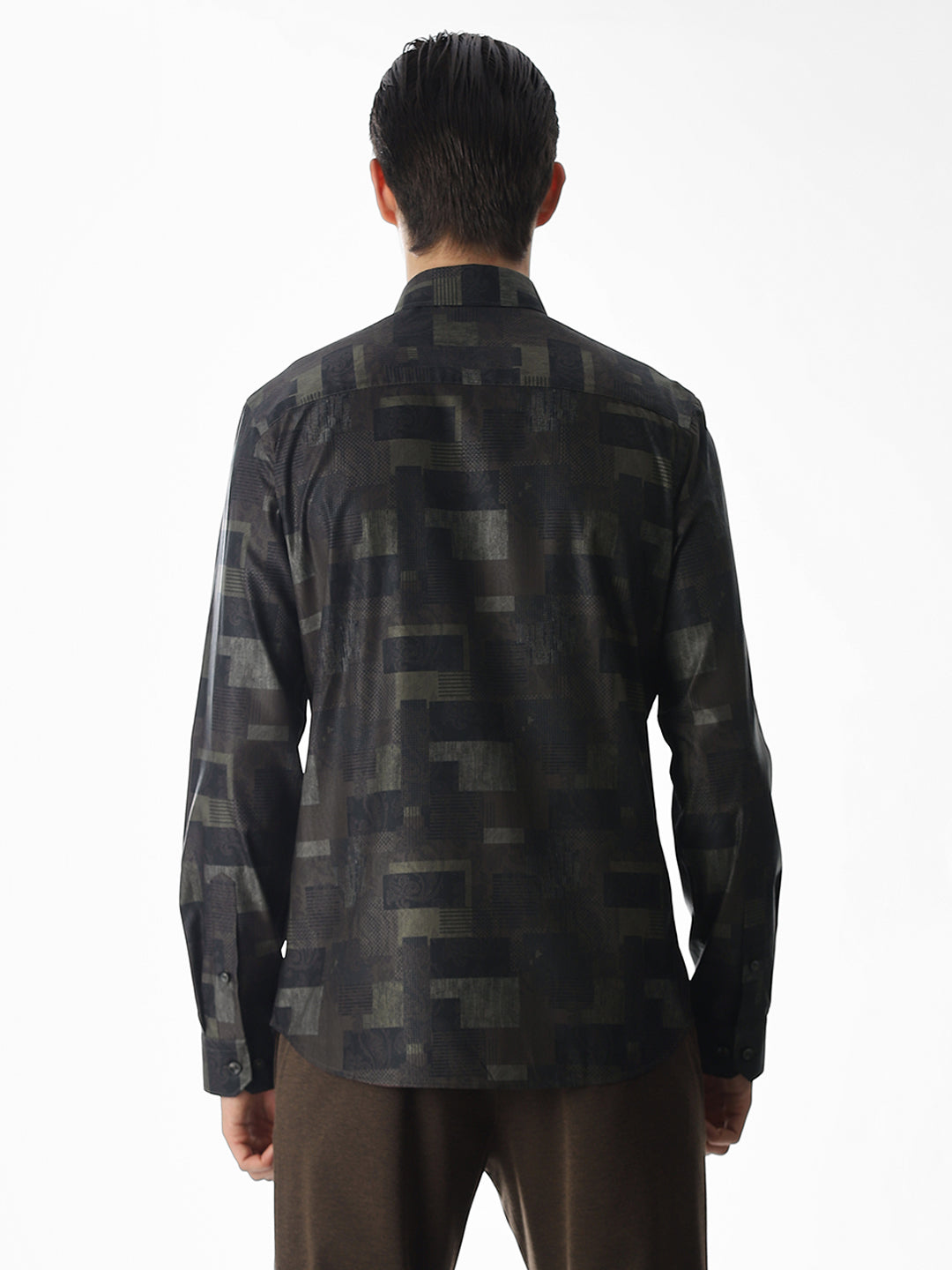 Dark Brown Printed Shirt