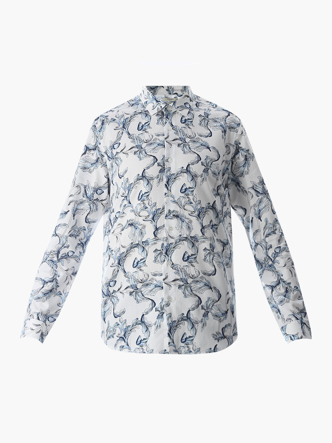 White Printed Cotton Shirt