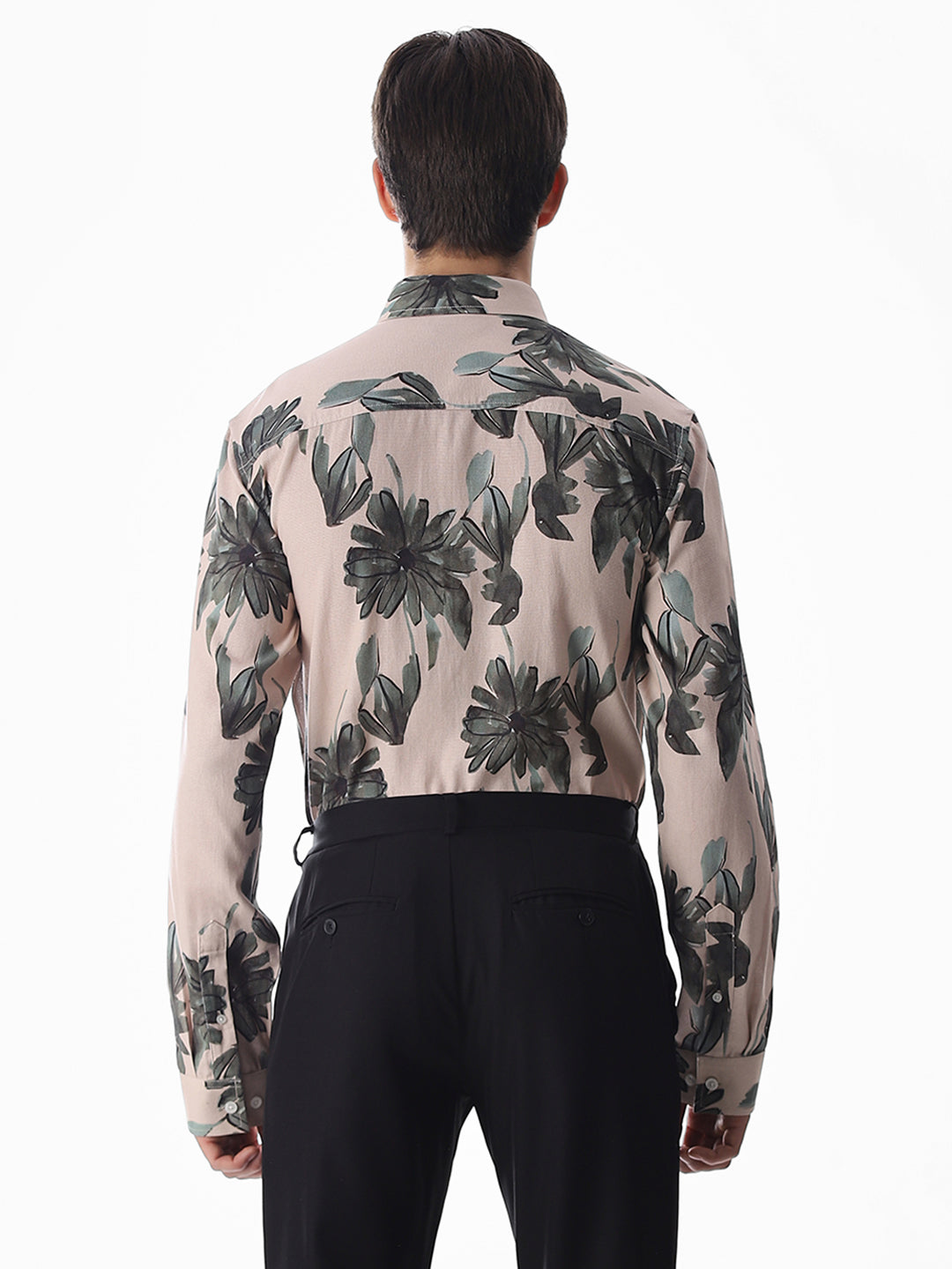 Olive Cotton Slim Fit Shirt