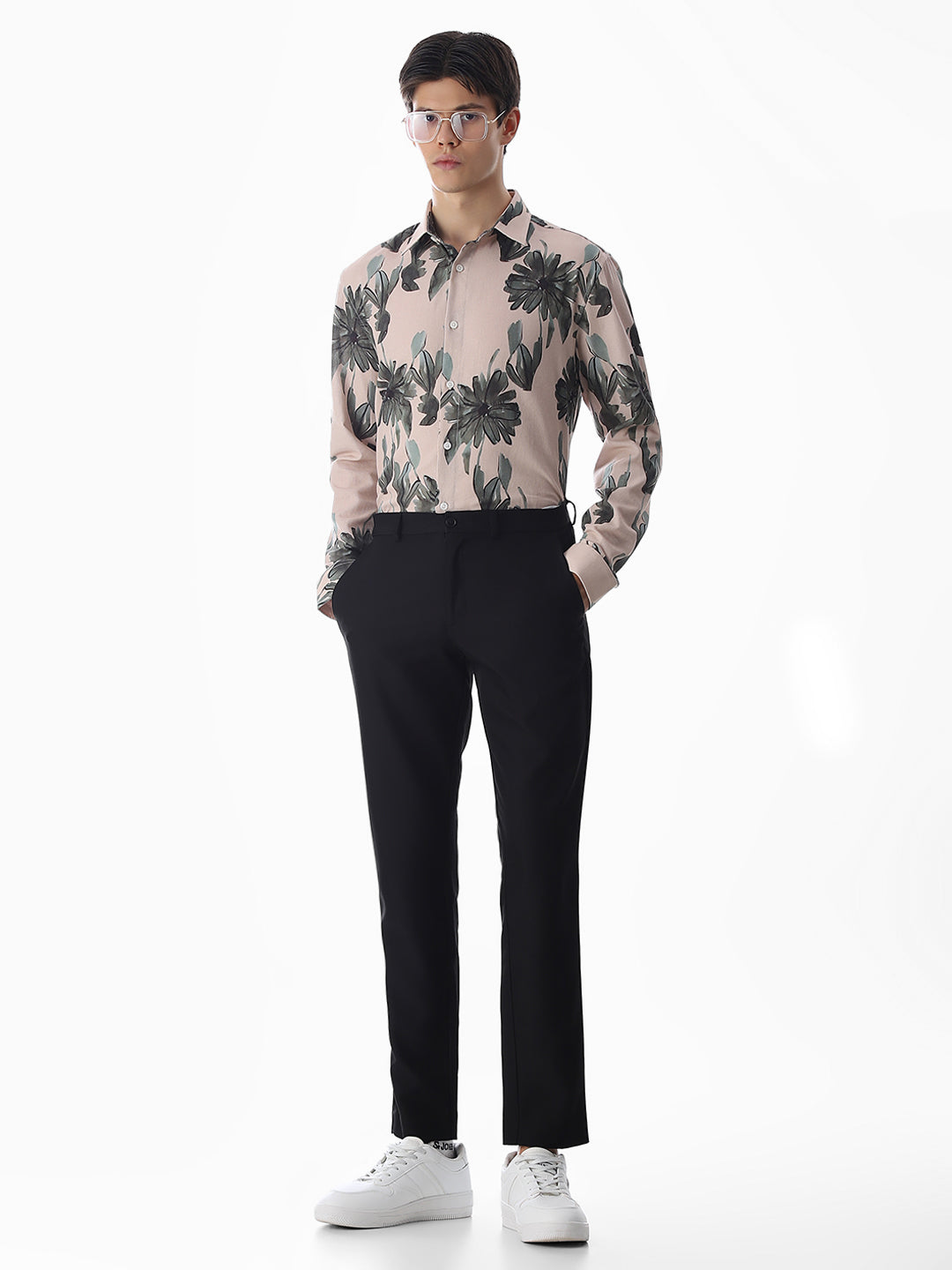 Olive Cotton Slim Fit Shirt